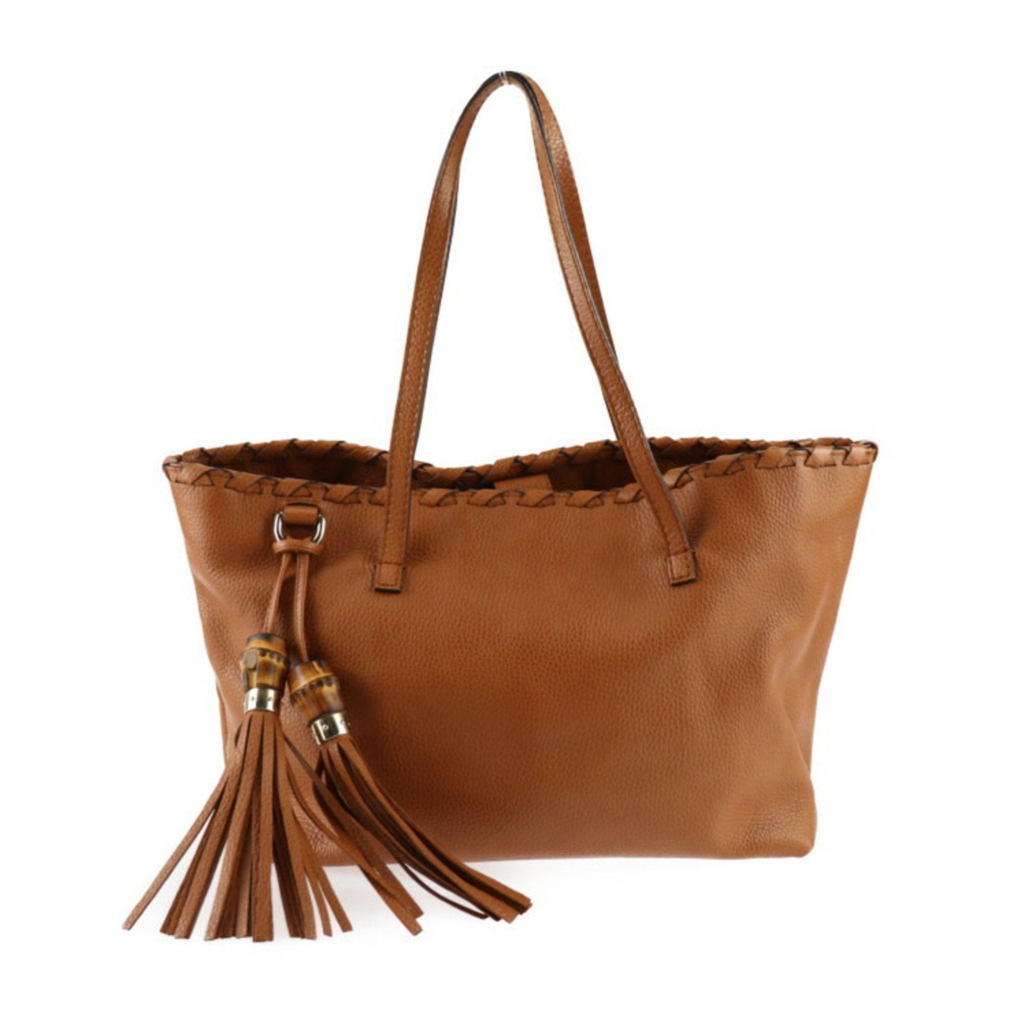 Gucci Brown Leather Handbag Shoulder Bag Tote Bag (Pre-Owned)
