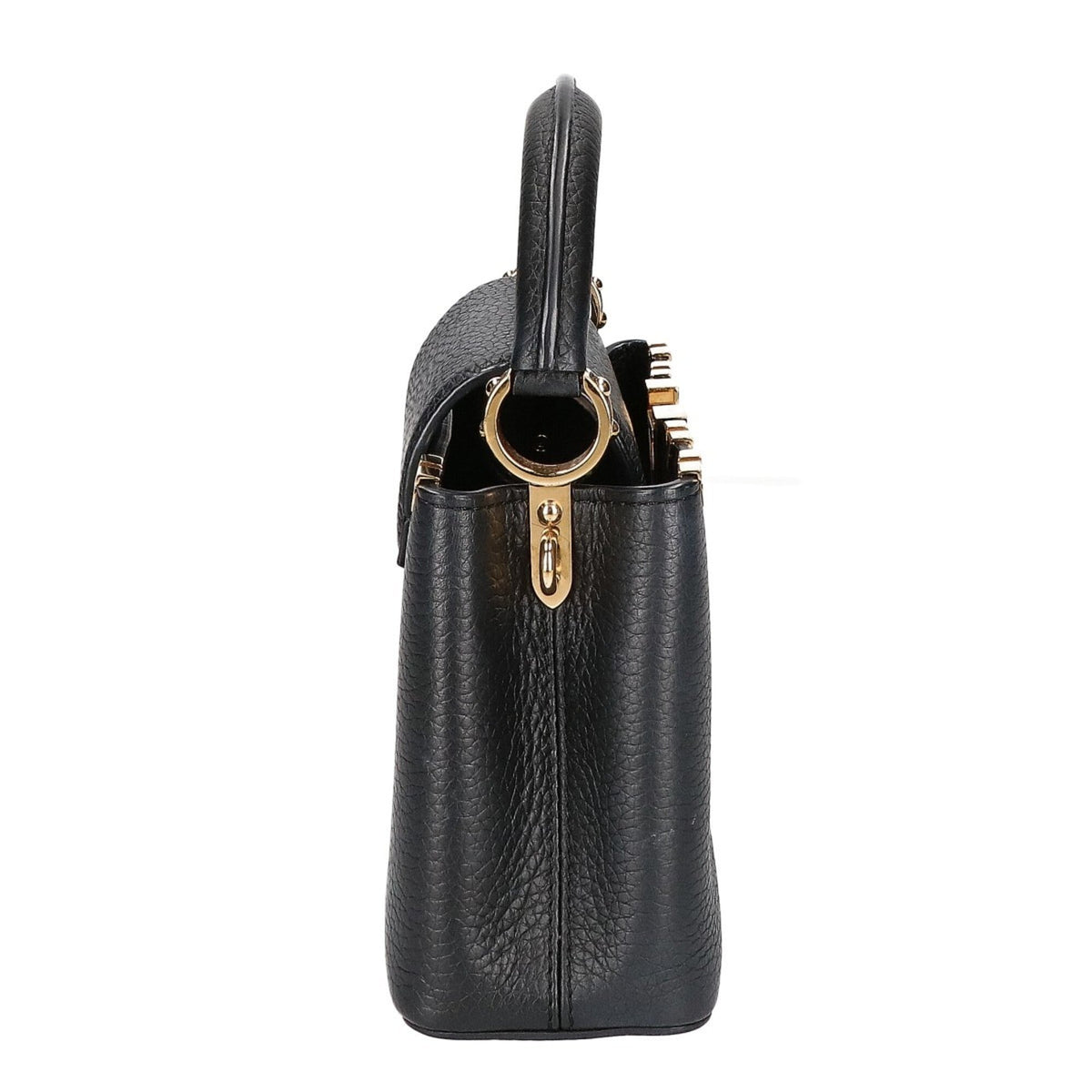 Louis Vuitton Black Leather Handbag Shoulder Bag (Pre-Owned)