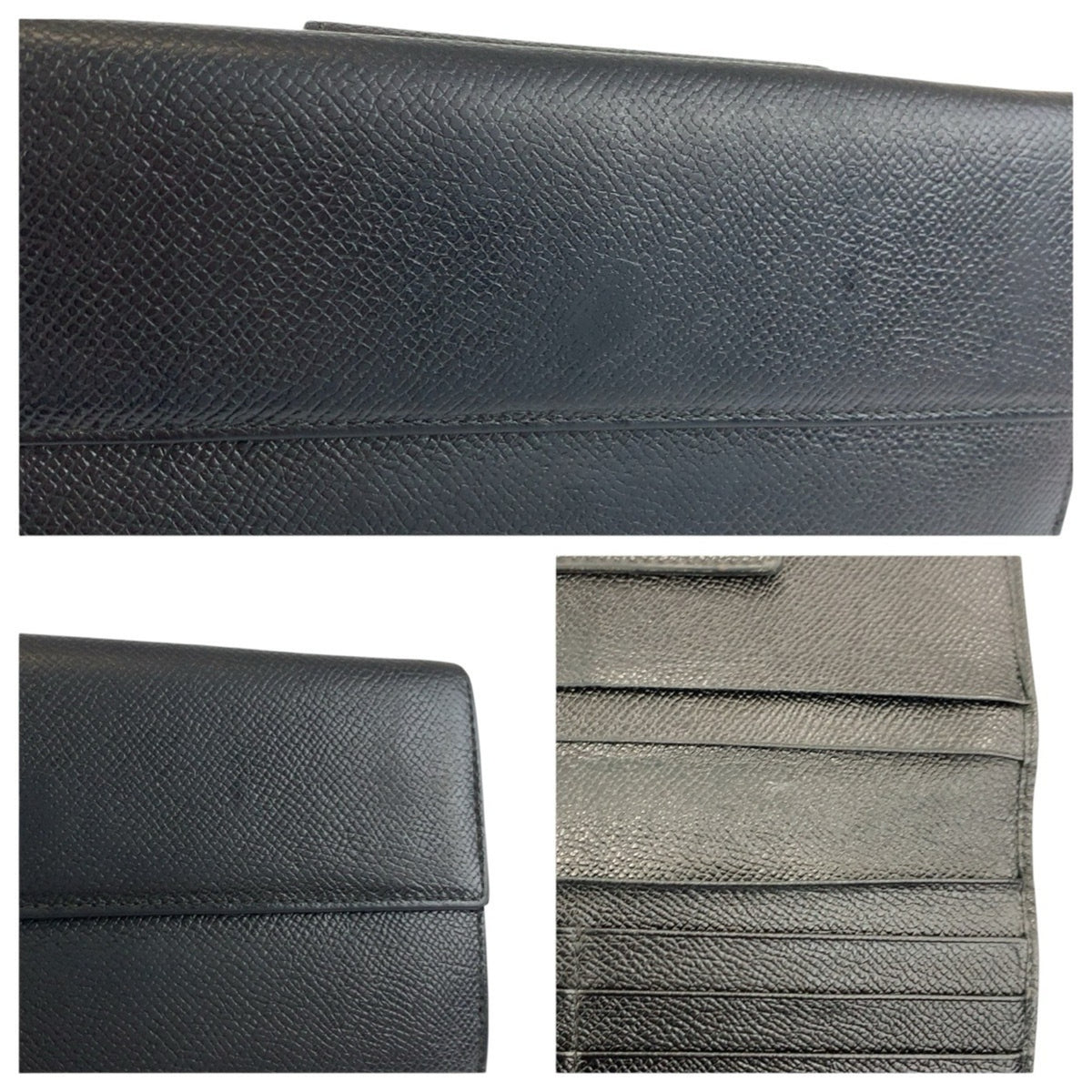 Bvlgari Black Leather Long Wallet (Bi-Fold) (Pre-Owned)