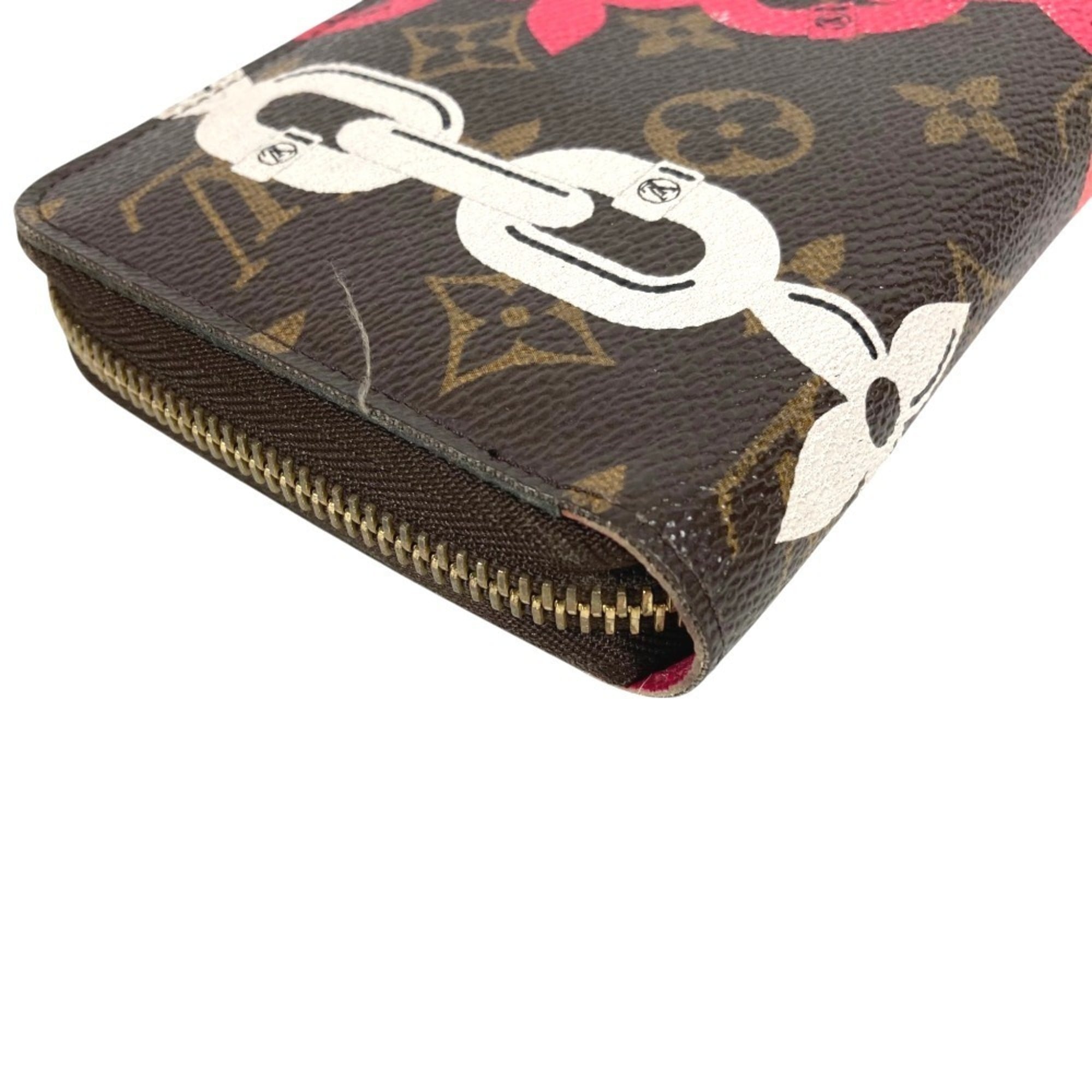 Louis Vuitton Brown Pink Monogram Canvas Long Wallet (Bi-Fold) (Pre-Owned)