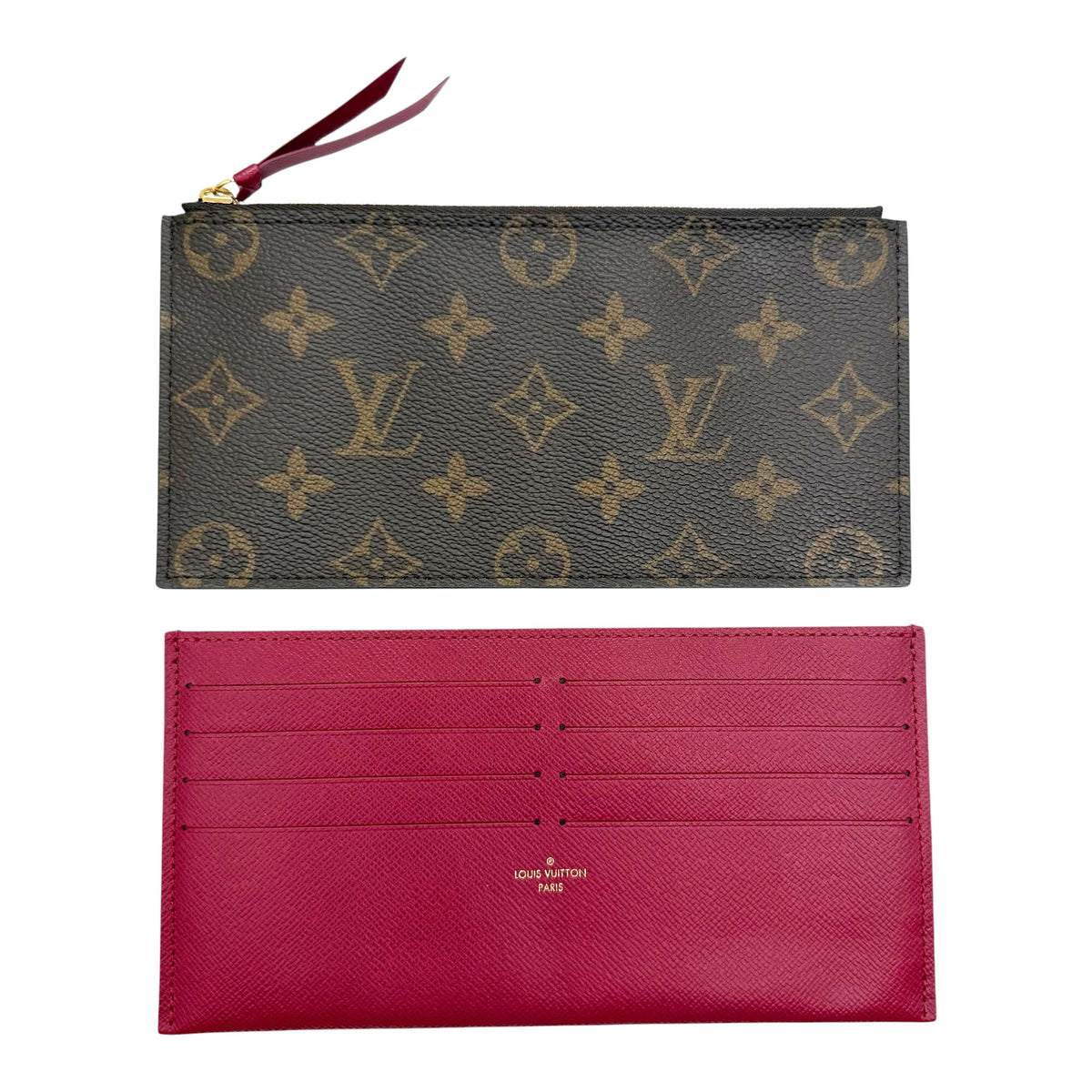 Louis Vuitton Brown Fuchsia Monogram Clutch Bag Pochette Pouch Shoulder Bag (Pre-Owned)