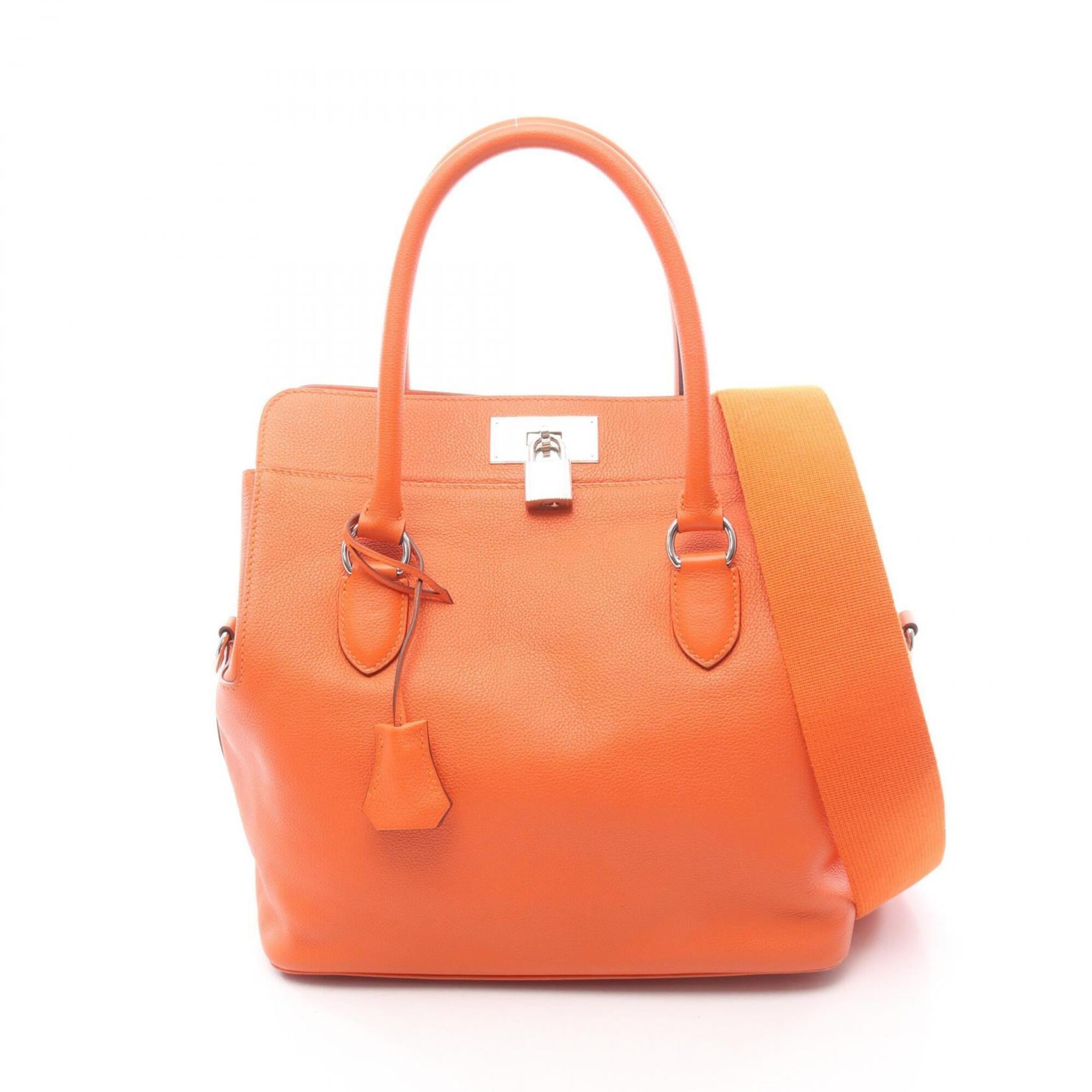 Hermes Orange Evercalf Leather Handbag (Pre-Owned)