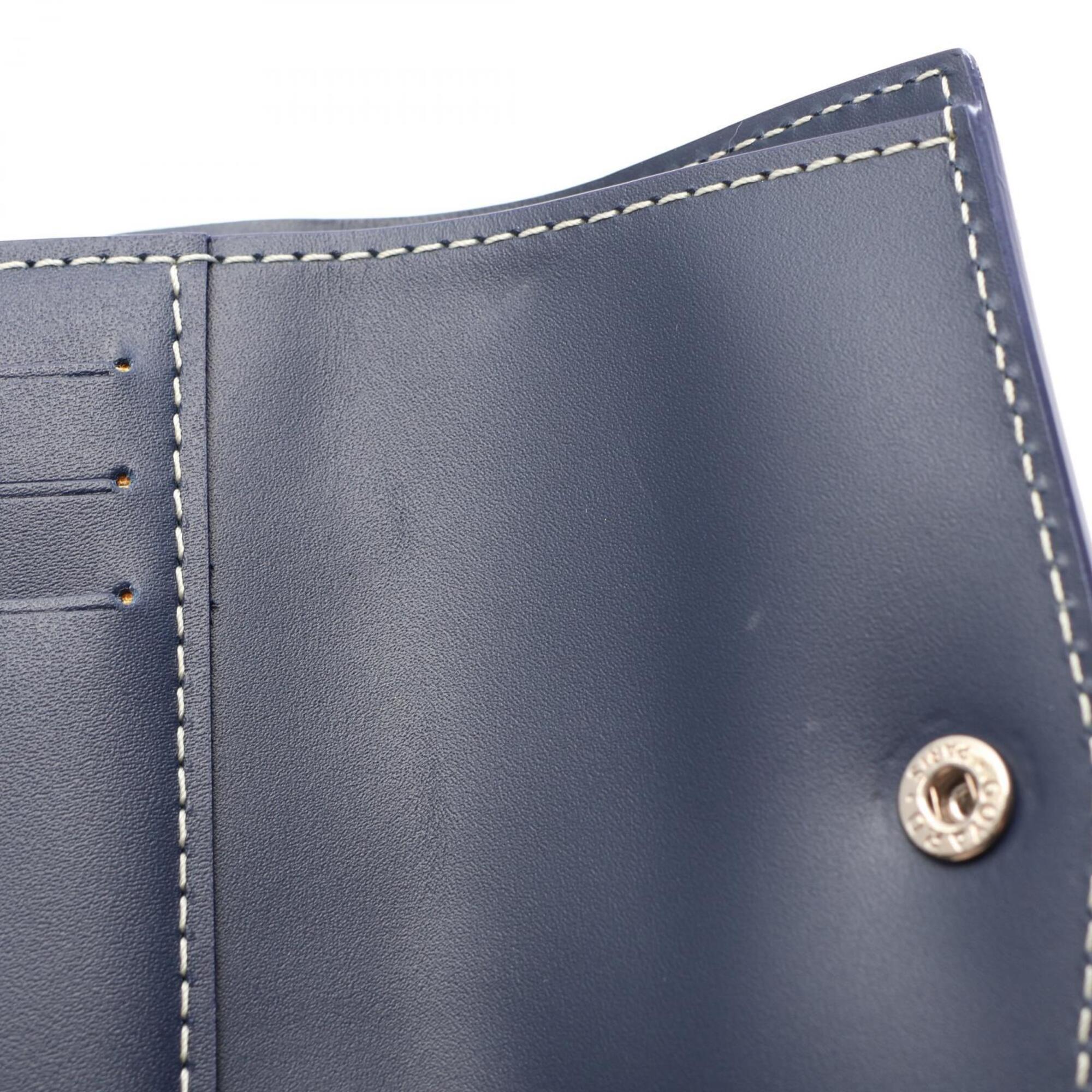 Goyard Multi-Color Navy Coated Canvas Leather Wallet (Tri-Fold) (Pre-Owned)