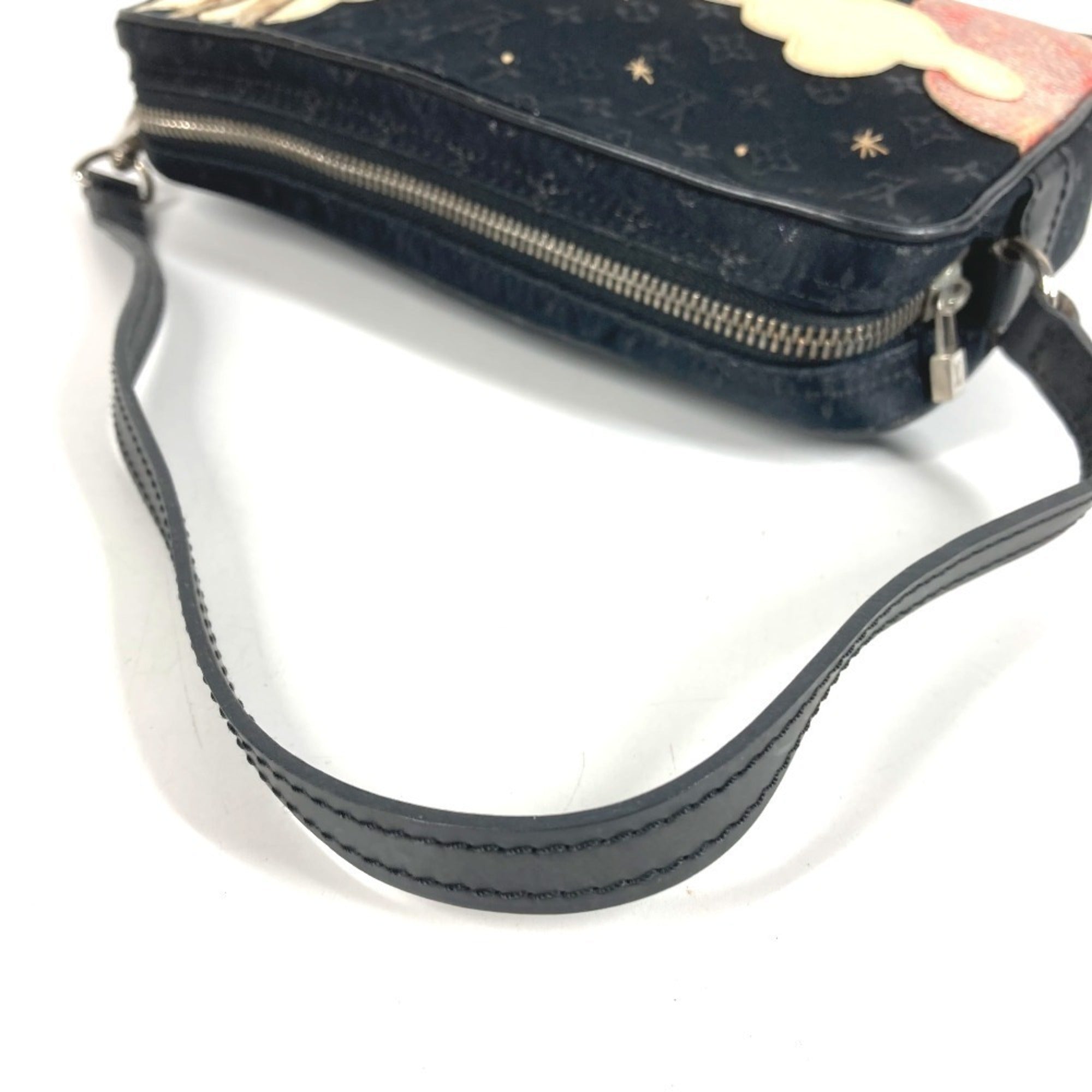 Louis Vuitton Monogram Satin Black Monogram Satin Pochette Shoulder Bag (Pre-Owned)