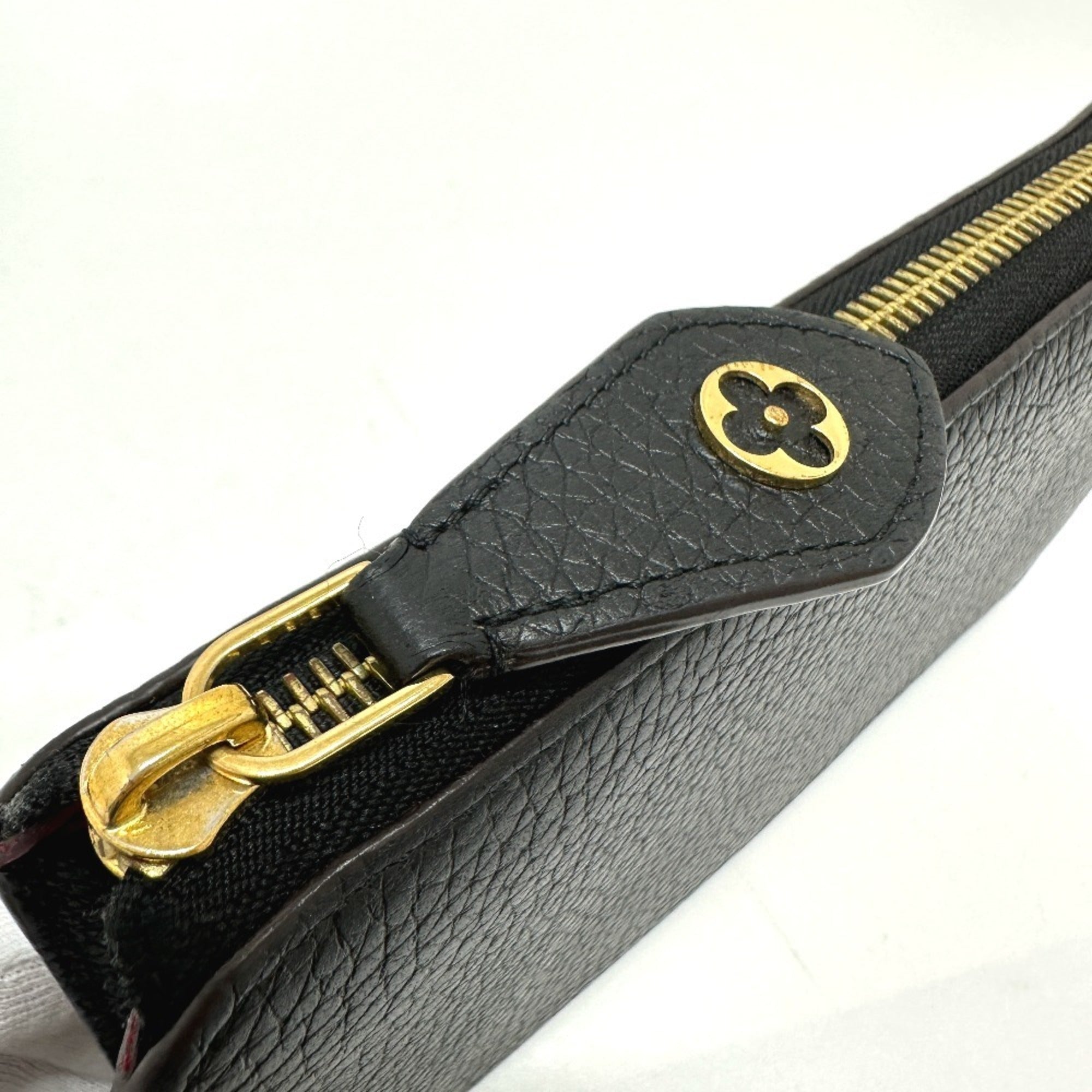 Louis Vuitton Black Leather Long Wallet (Bi-Fold) (Pre-Owned)