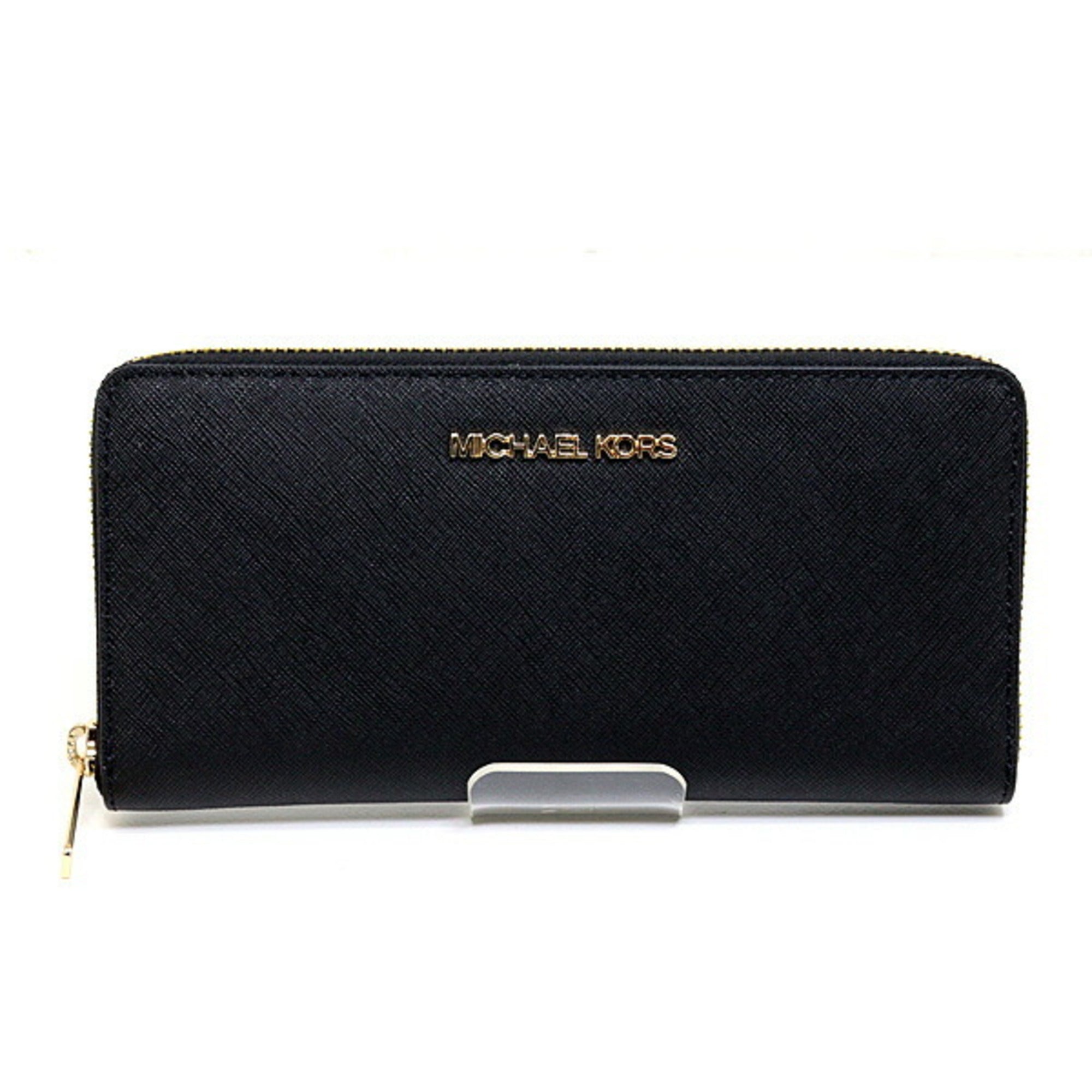 Michael Kors Black Leather Long Wallet (Bi-Fold) (Pre-Owned)