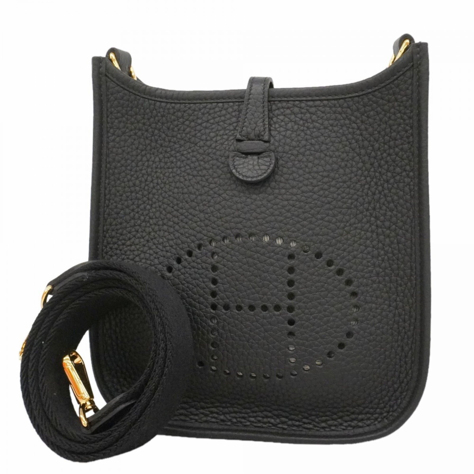 Hermes Black Taurillon Clemence Leather Shoulder Bag (Pre-Owned)