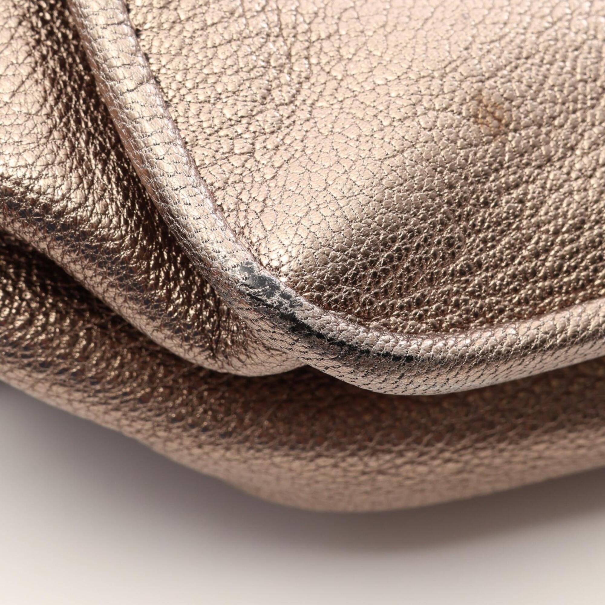 Loewe Gold Metallic Leather Handbag Shoulder Bag (Pre-Owned)