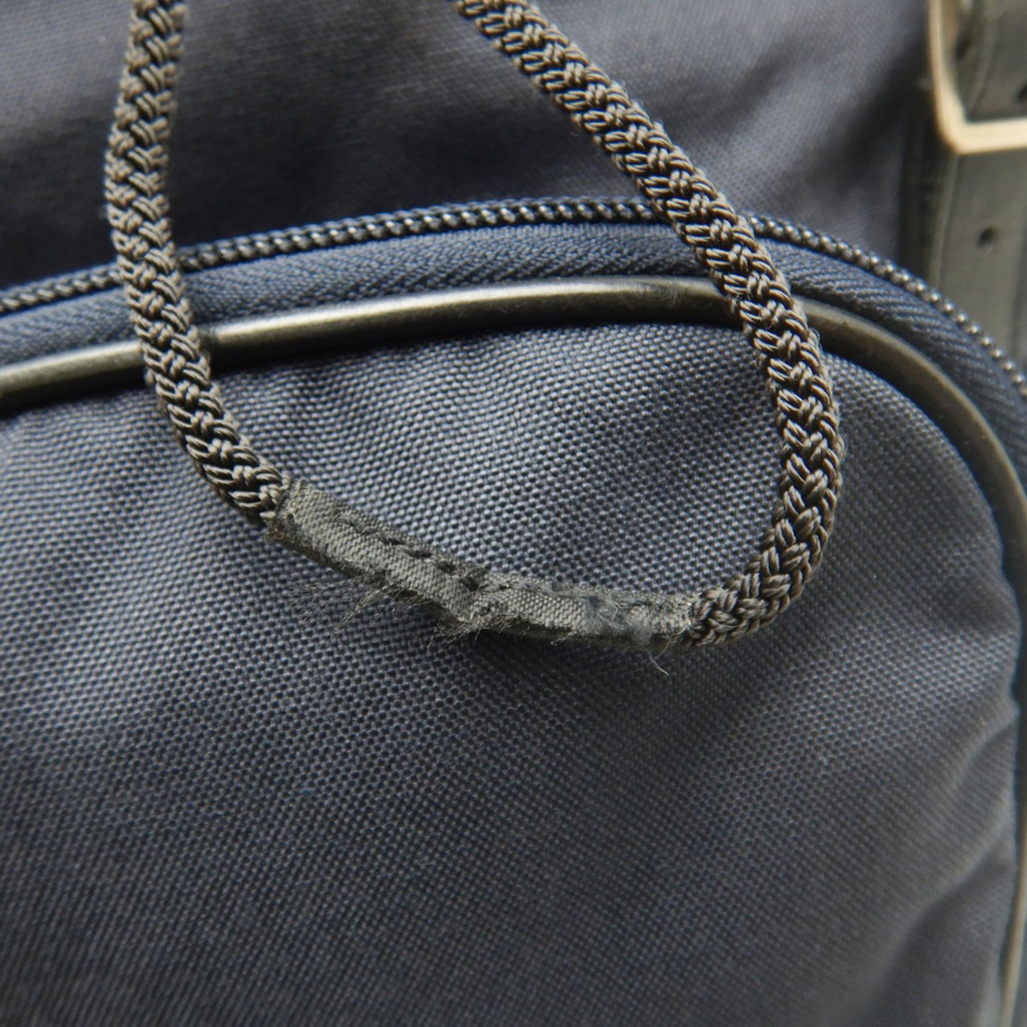 Yves Saint Laurent Navy Canvas Leather Backpack (Pre-Owned)