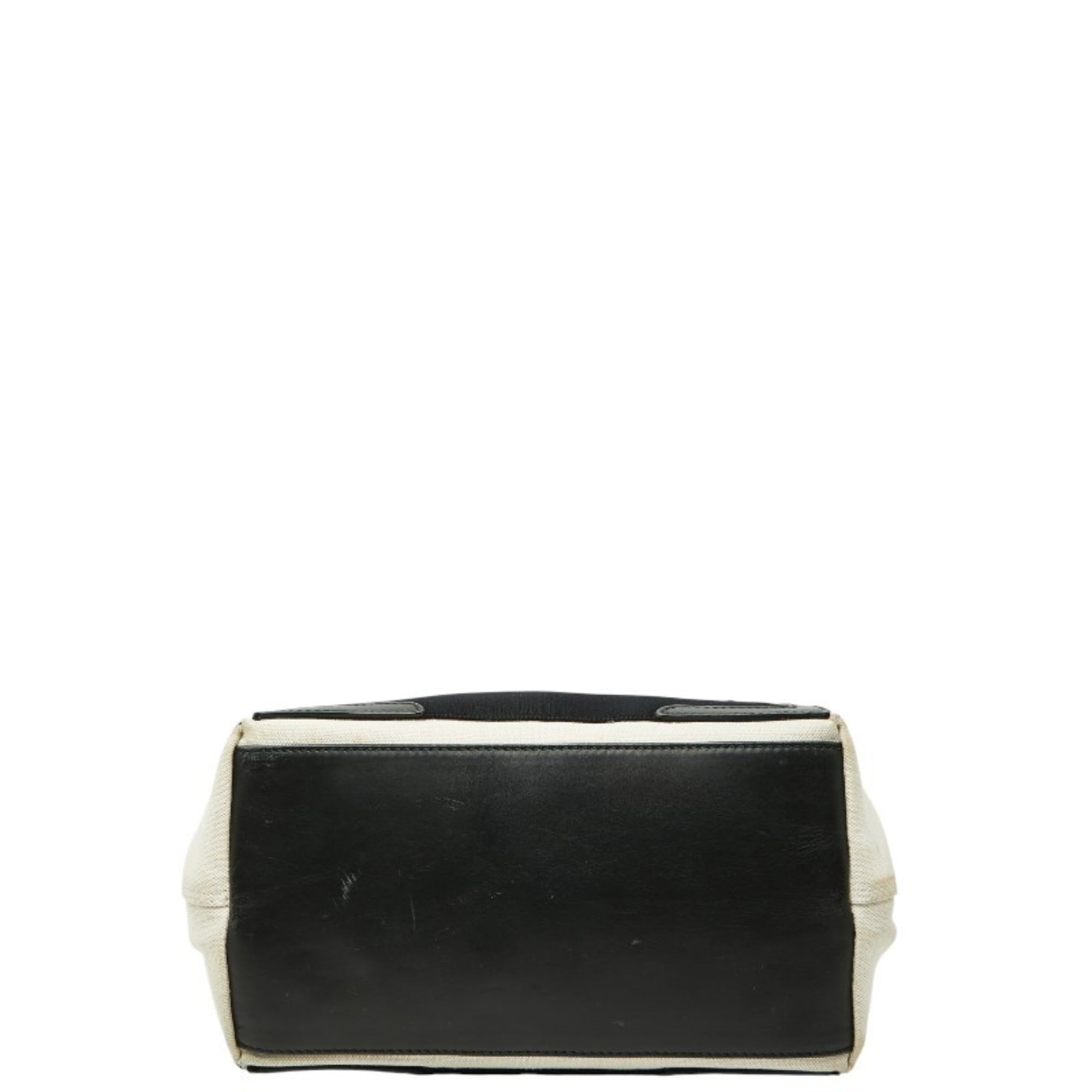 Balenciaga Black White Canvas Leather Handbag Pouch Tote Bag (Pre-Owned)
