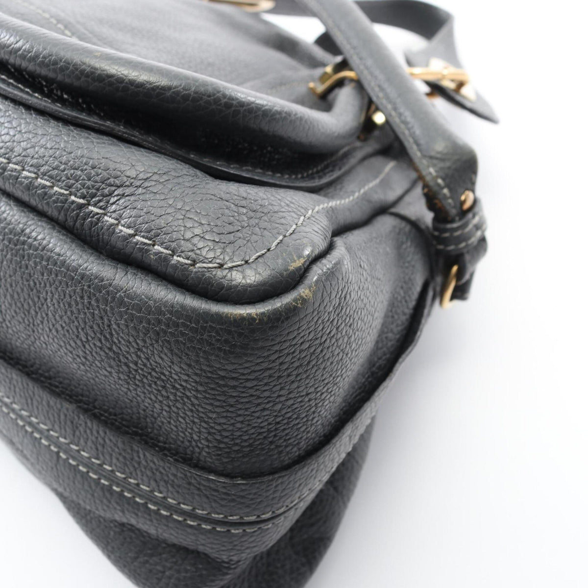 Chloé Gray Leather Handbag (Pre-Owned)