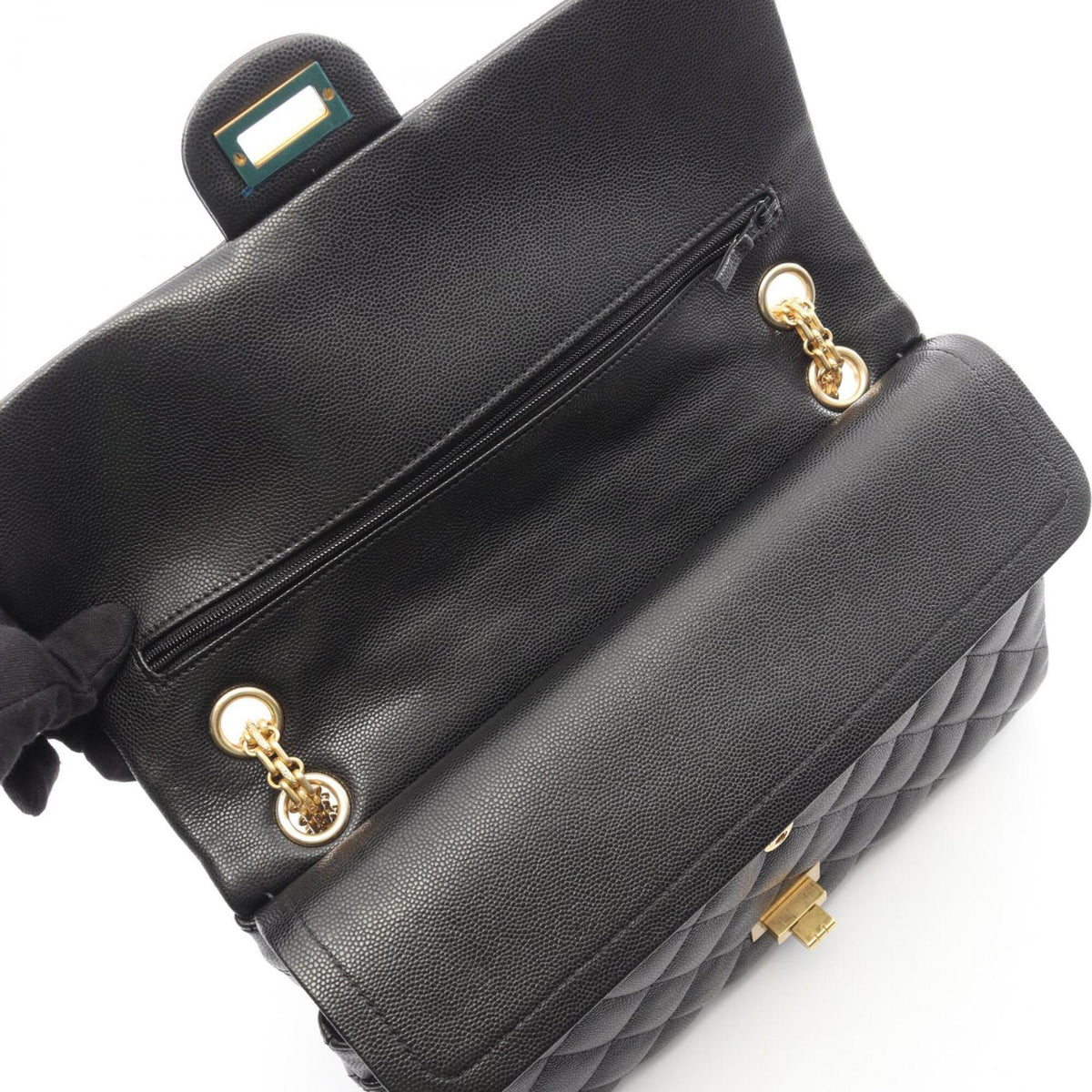 Chanel Black Grained Calfskin Handbag Shoulder Bag (Pre-Owned)