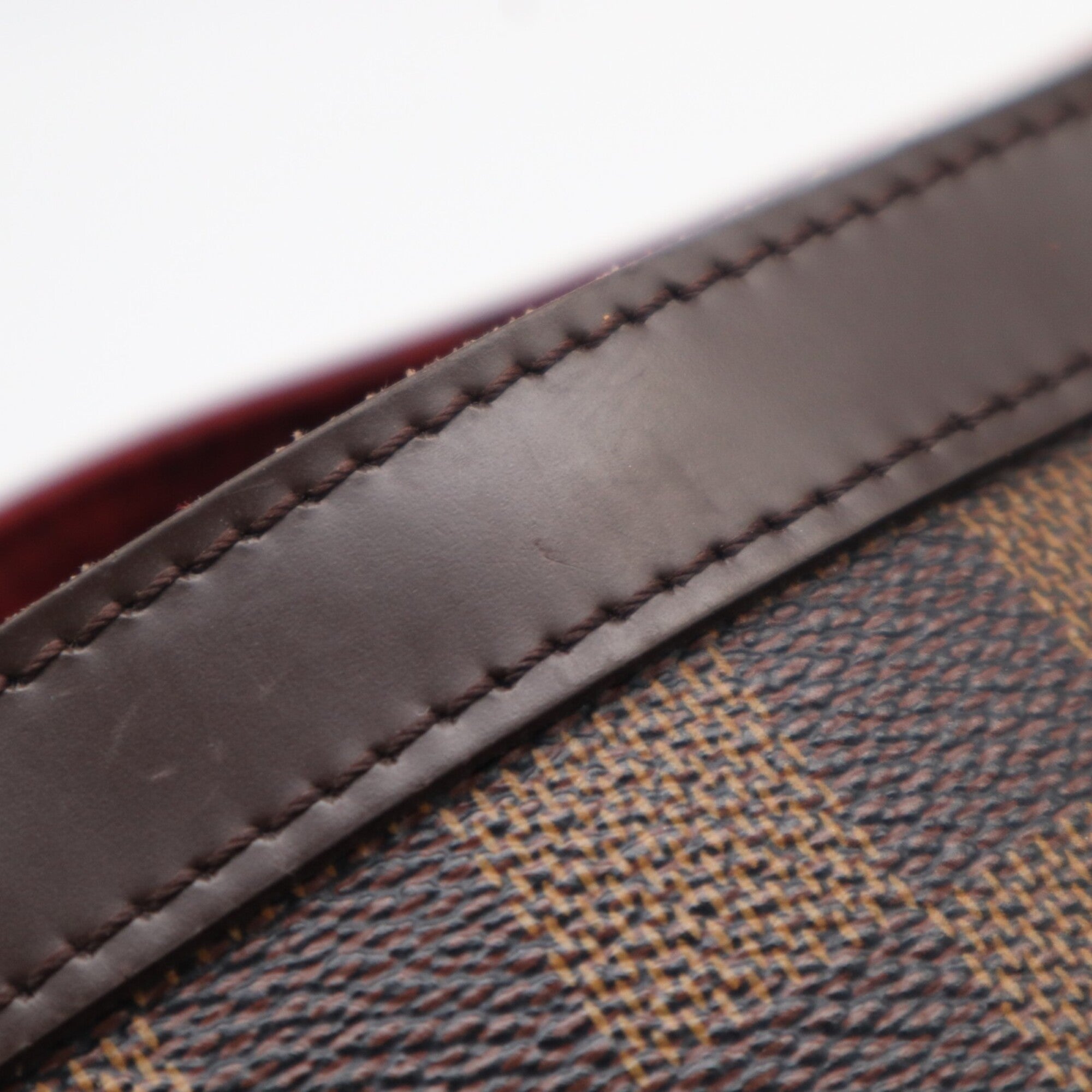 Louis Vuitton Beige Brown Damier Canvas Leather Coated Canvas Handbag (Pre-Owned)