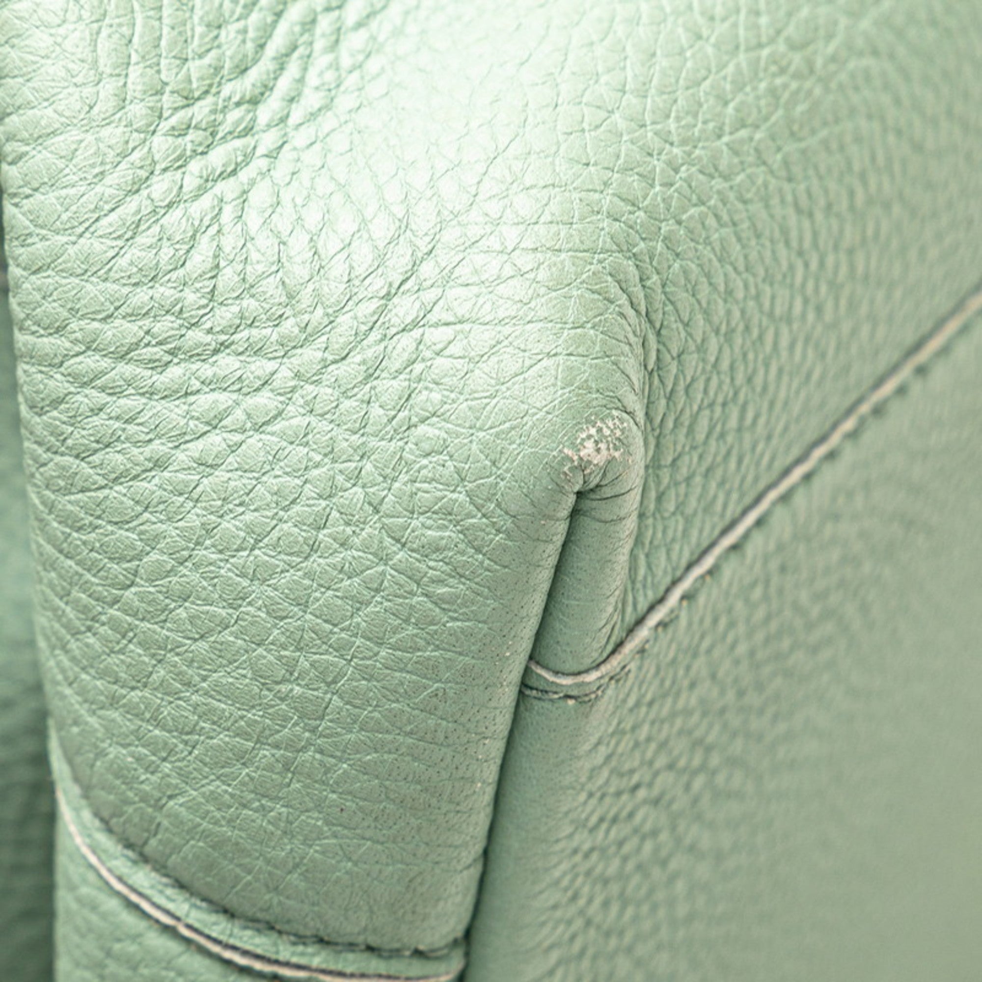 Bottega Veneta Intrecciato Green Leather Handbag (Pre-Owned)