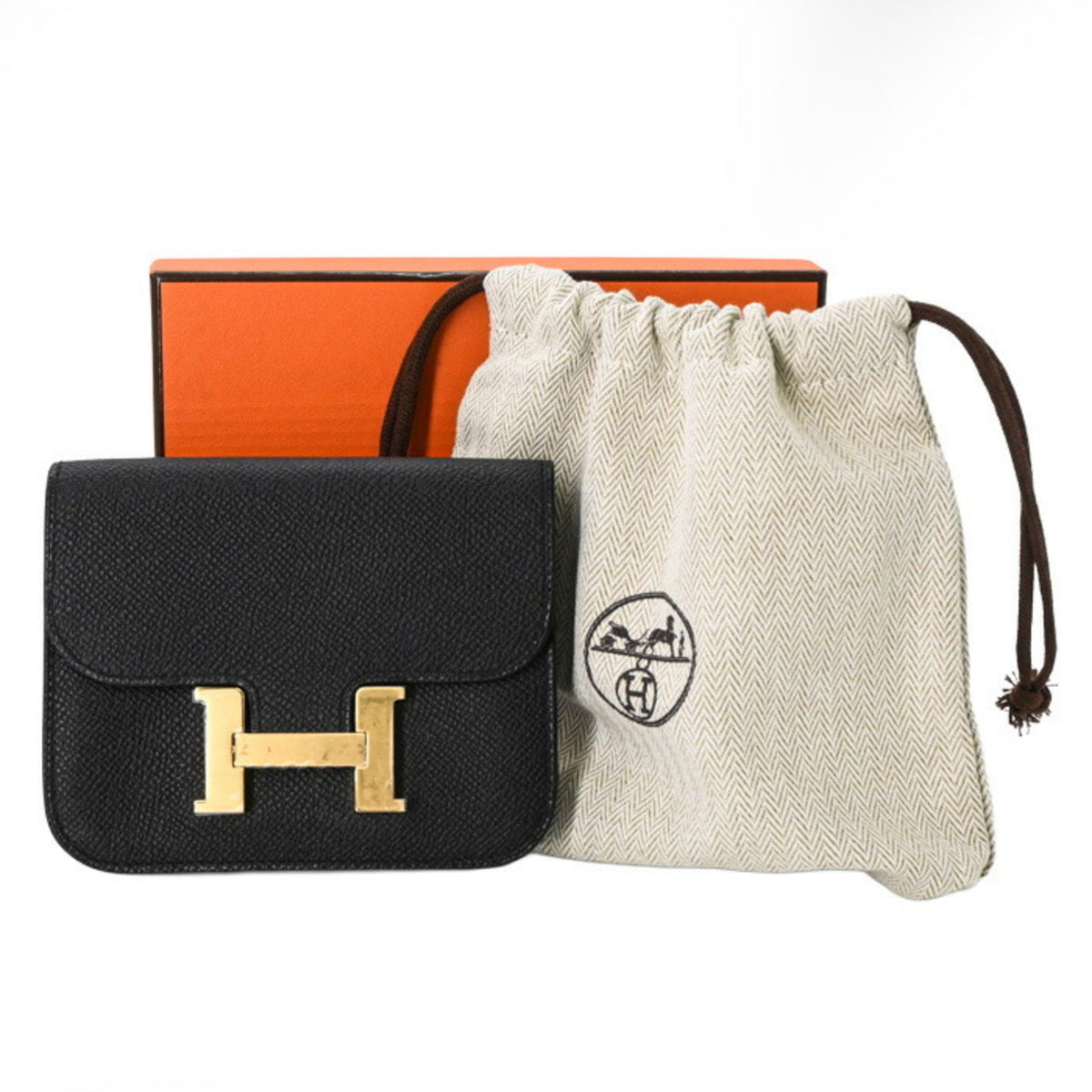 Hermes Constance Black Epsom Leather Wallet (Bi-Fold) (Pre-Owned)