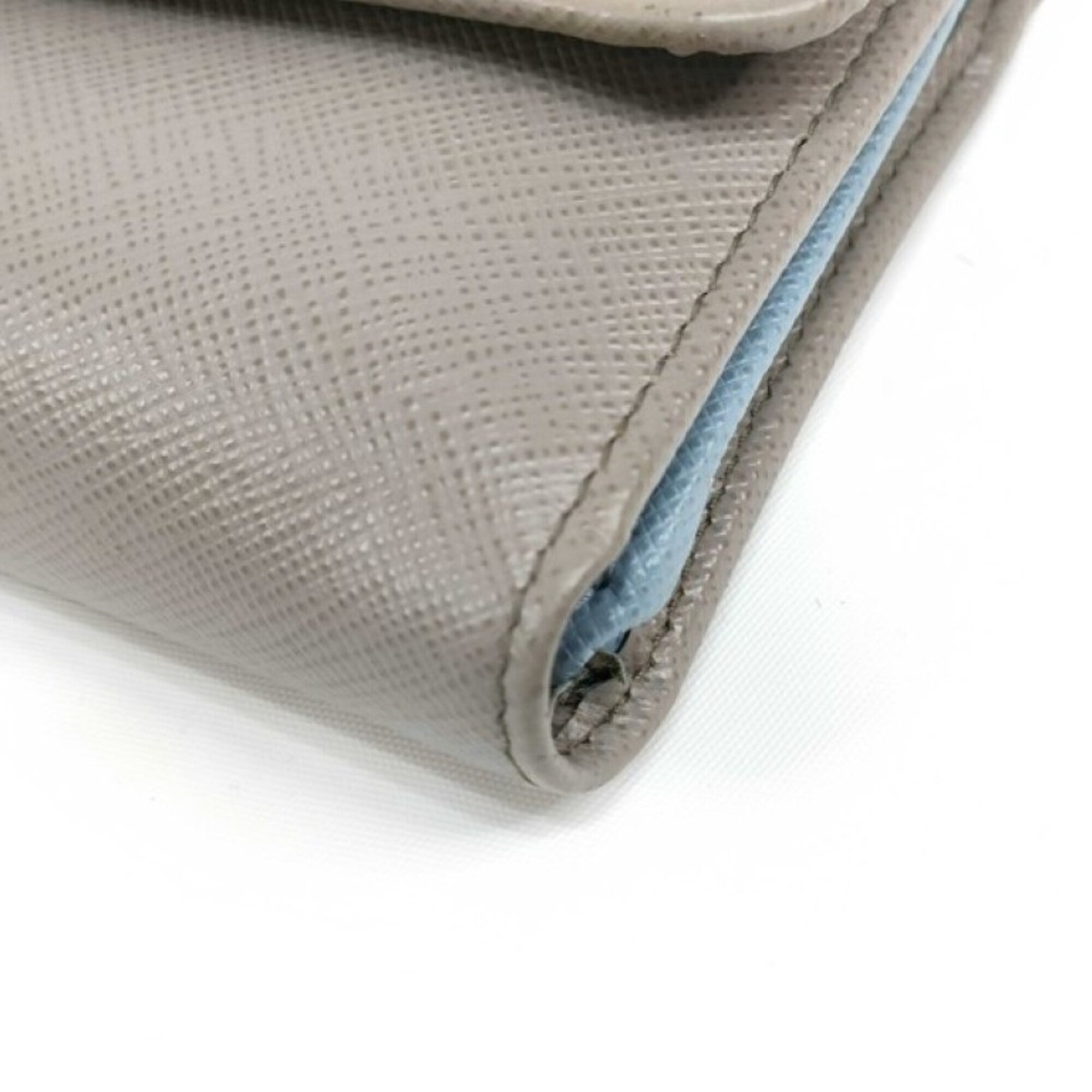 Prada Grayish Saffiano Metal Wallet (Tri-Fold) (Pre-Owned)