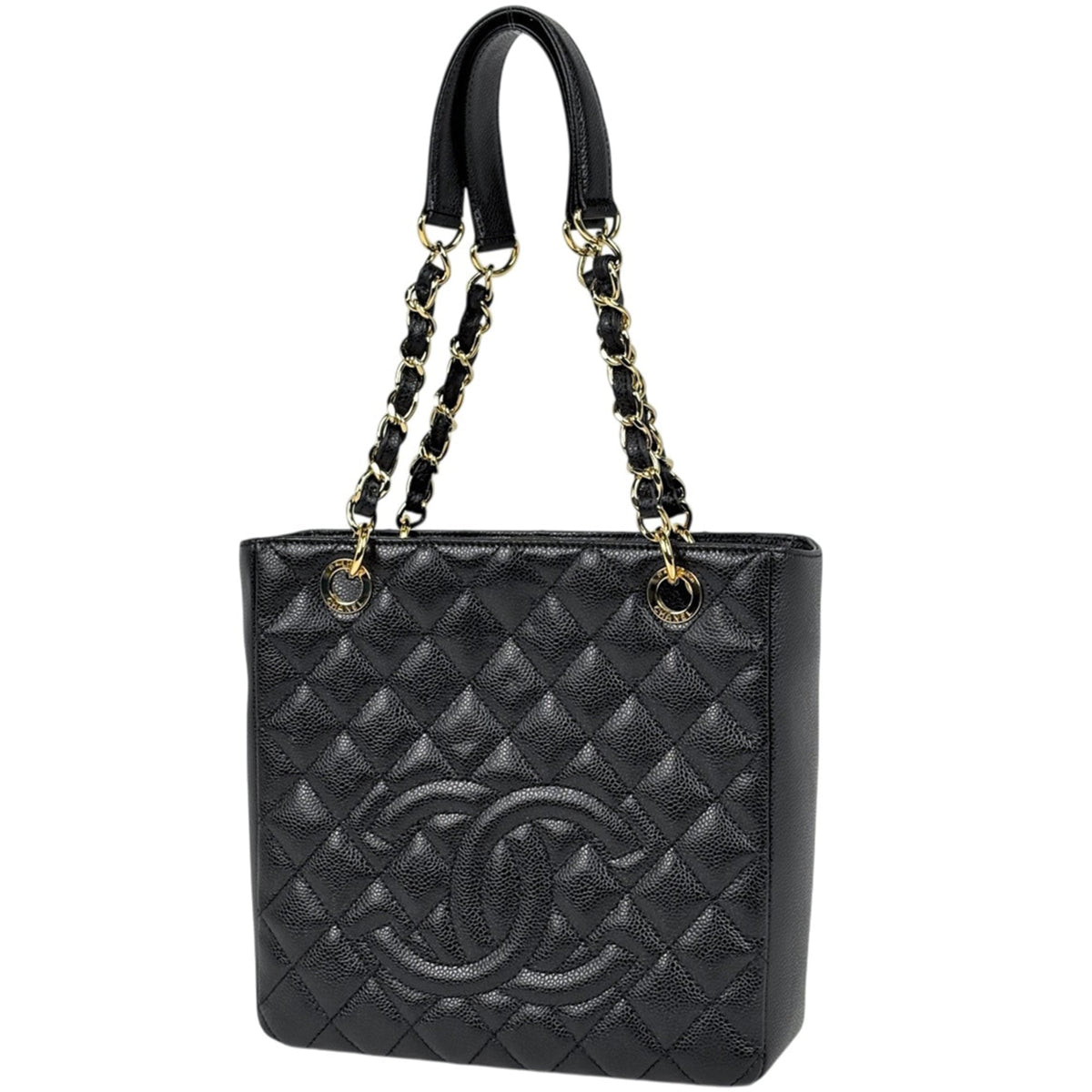 Chanel Matelasse Black Grained Calfskin Tote Bag (Pre-Owned)
