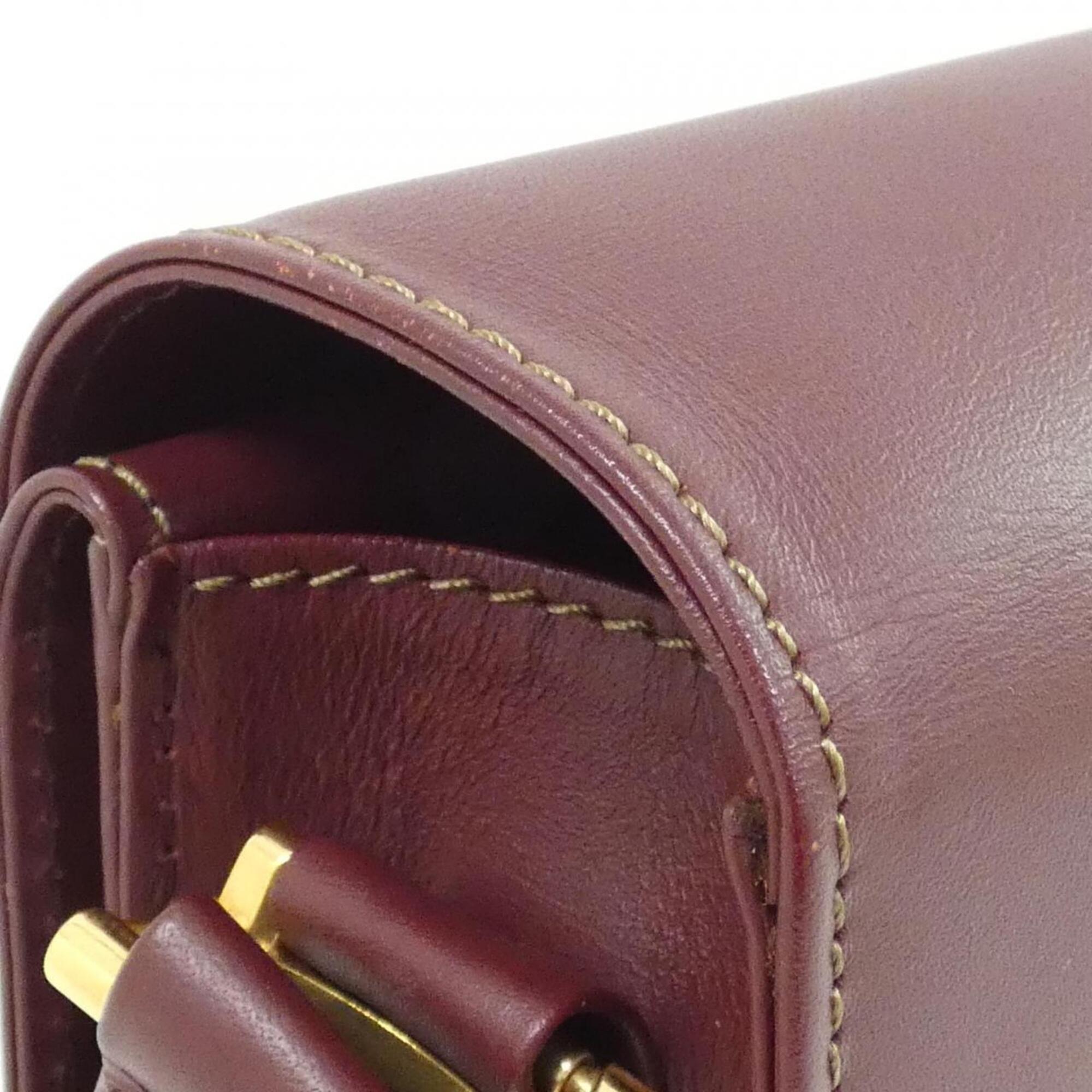 Cartier Bordeaux Leather Shoulder Bag (Pre-Owned)
