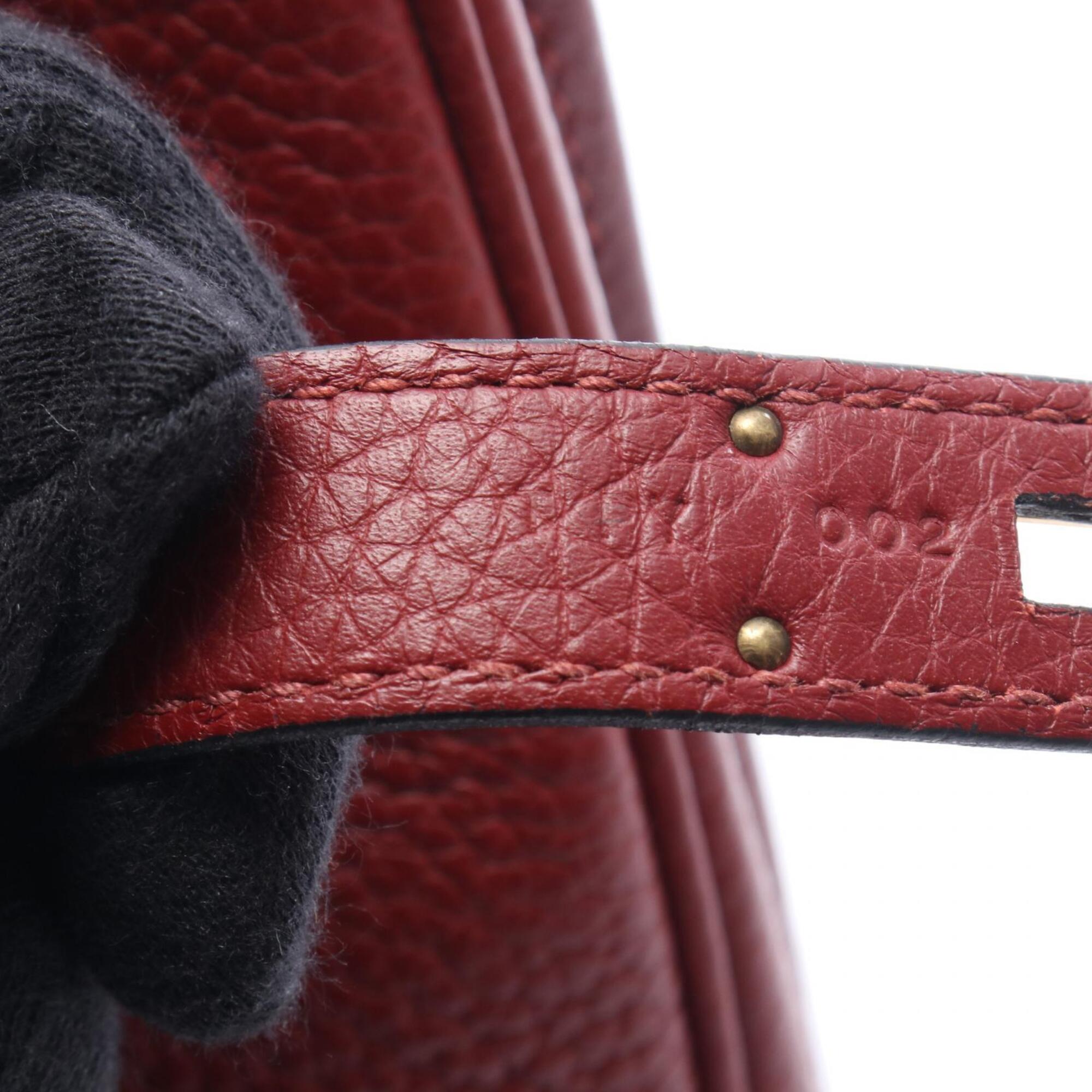 Hermes Bordeaux Ruby Leather Handbag (Pre-Owned)