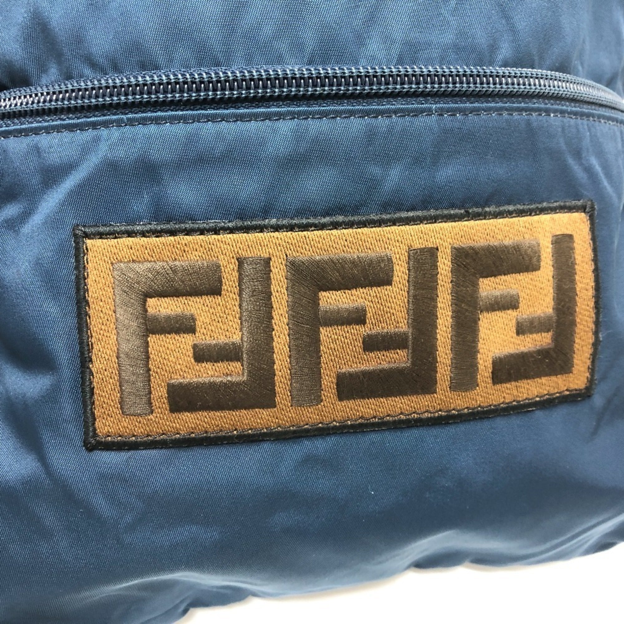 Fendi Zucca Navy Nylon Backpack (Pre-Owned)