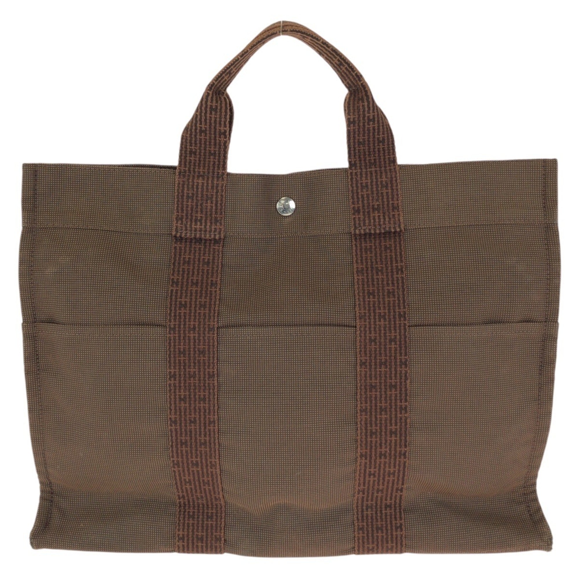 Hermes Brown Polyamide Polyester Handbag Tote Bag (Pre-Owned)