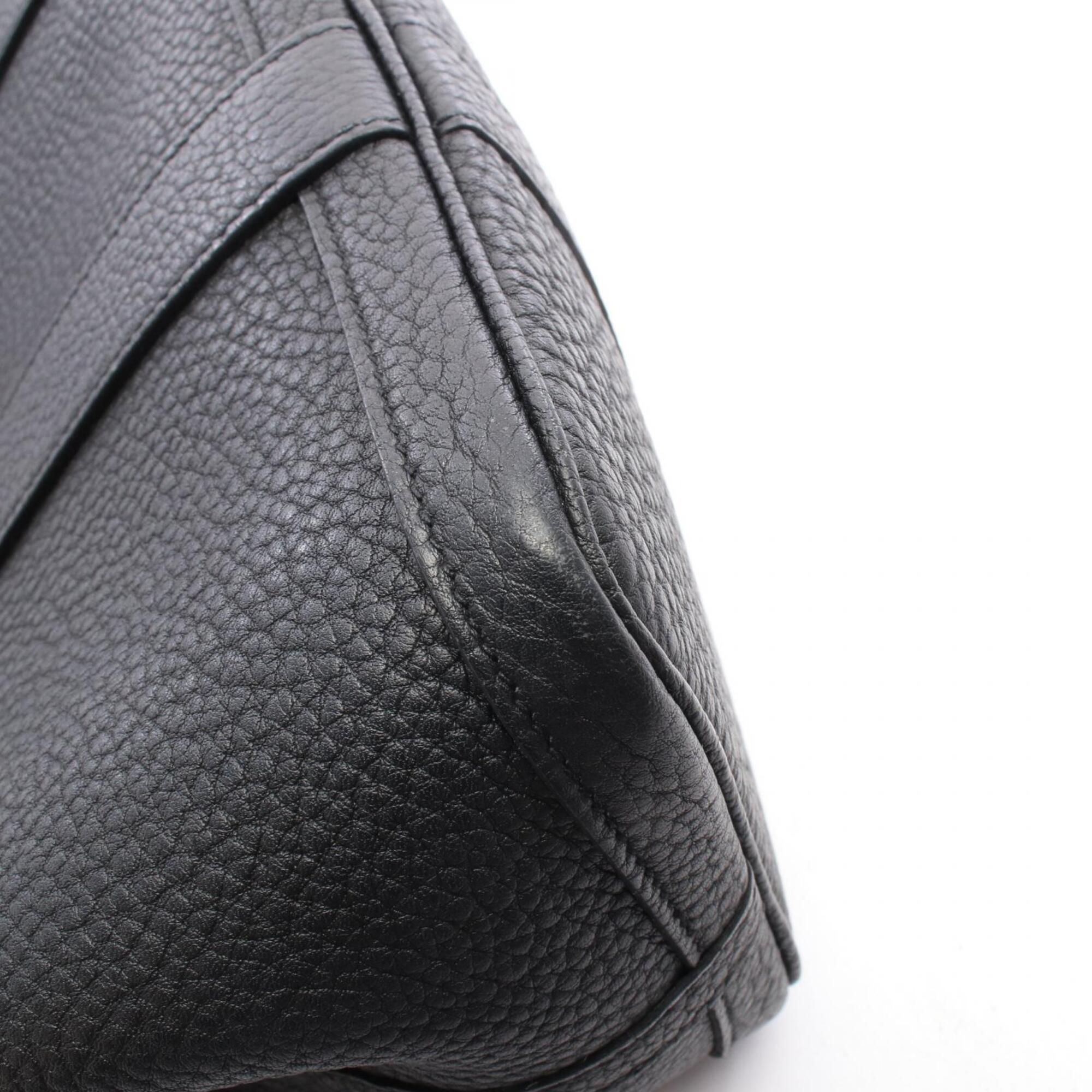 Hermes Black Negonda Leather Handbag Tote Bag (Pre-Owned)