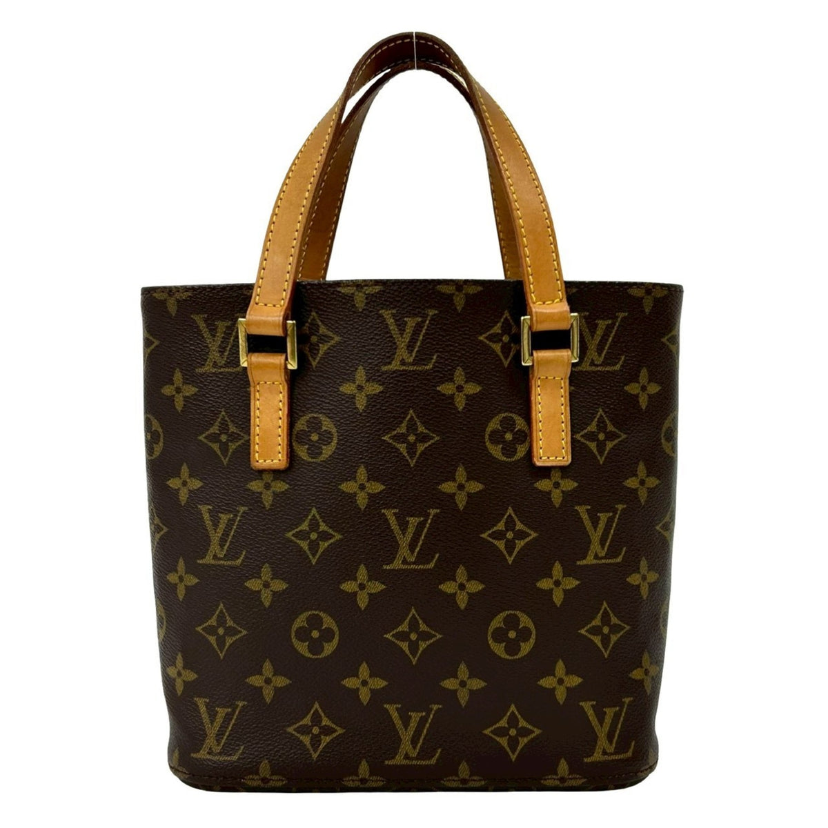 Louis Vuitton Brown Leather Pvc Handbag Tote Bag (Pre-Owned)