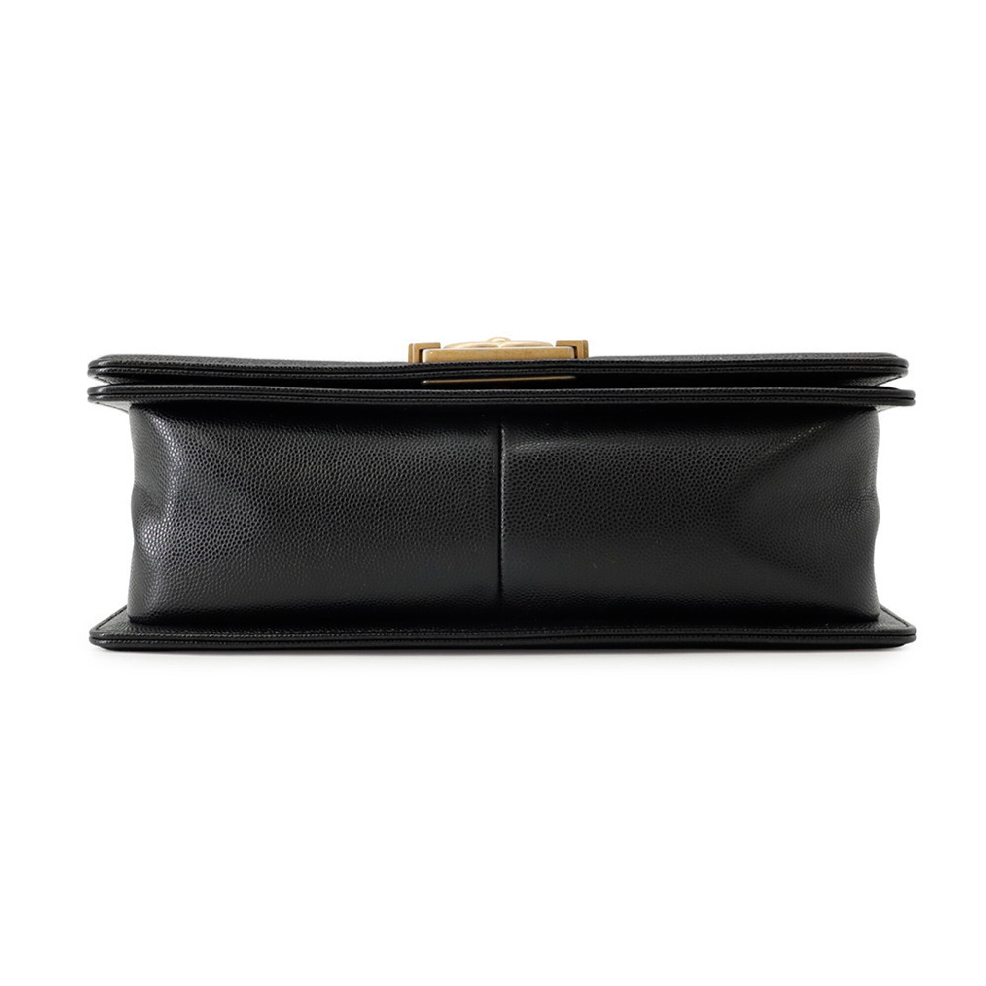 Chanel Matelasse Black Grained Calfskin Handbag Shoulder Bag (Pre-Owned)