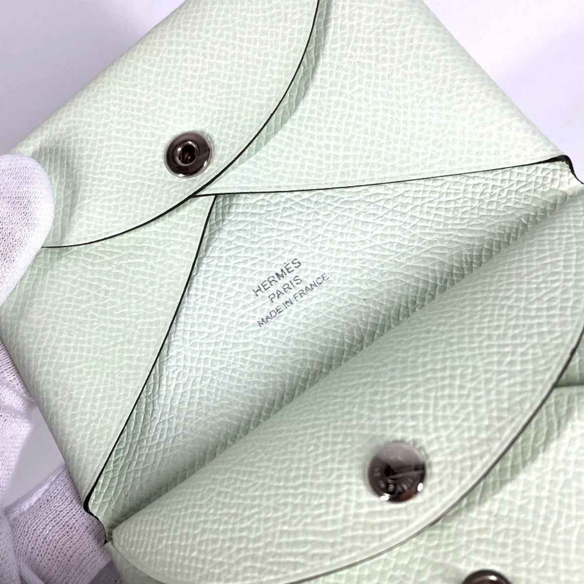 Hermes Light Green Epsom Leather Coin Purse/Coin Case (Pre-Owned)