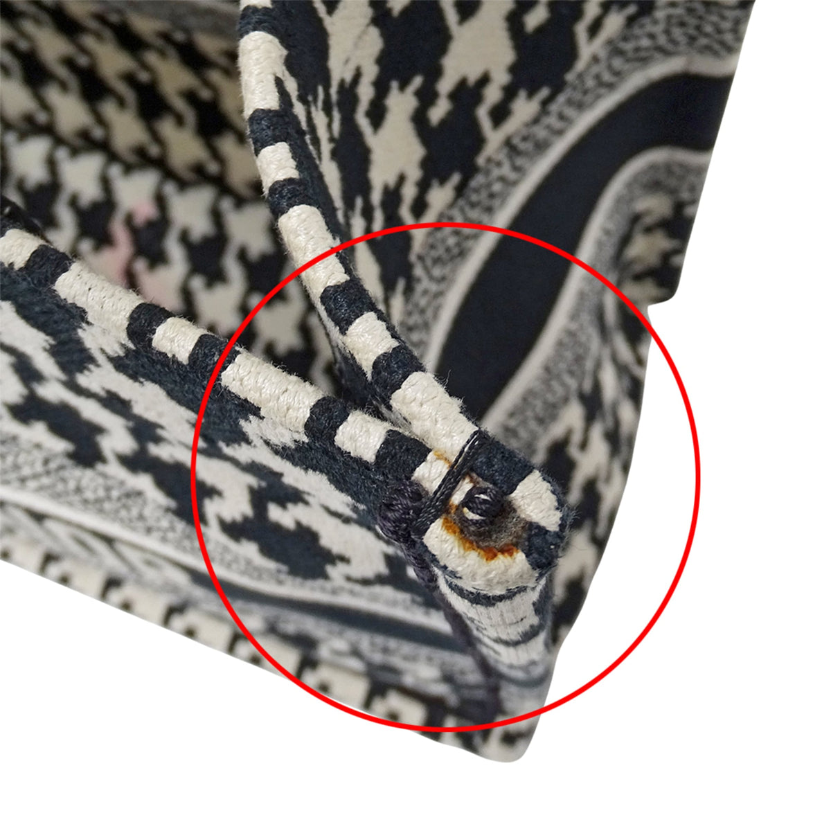 Christian Dior Black White Canvas Handbag Tote Bag (Pre-Owned)