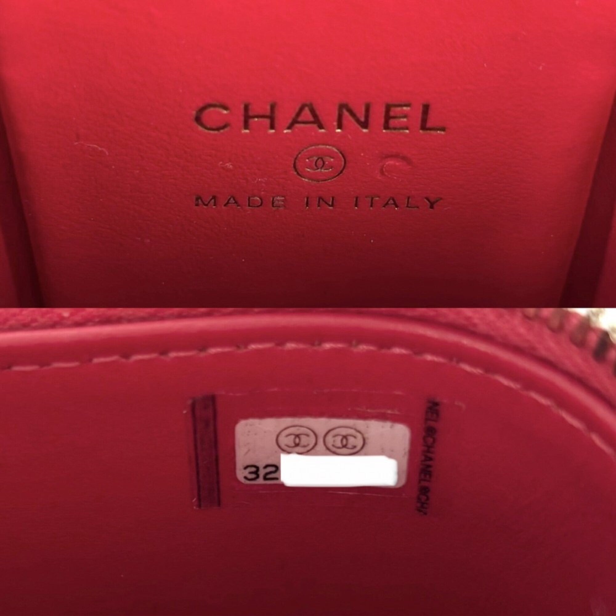 Chanel Matelasse Red Color Grained Calfskin Pochette Shoulder Bag (Pre-Owned)