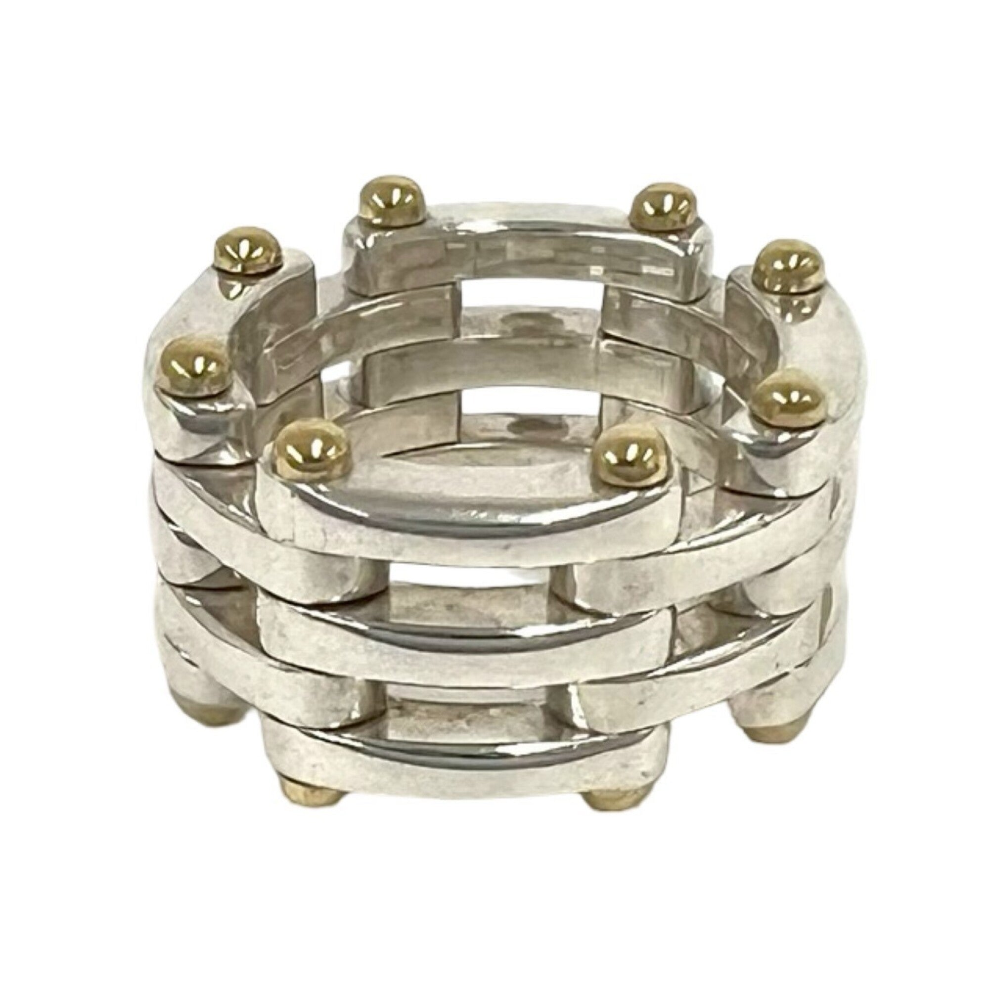 Tiffany Gold Silver Yellow Gold (18K) Silver 925 Band Ring (Pre-Owned)