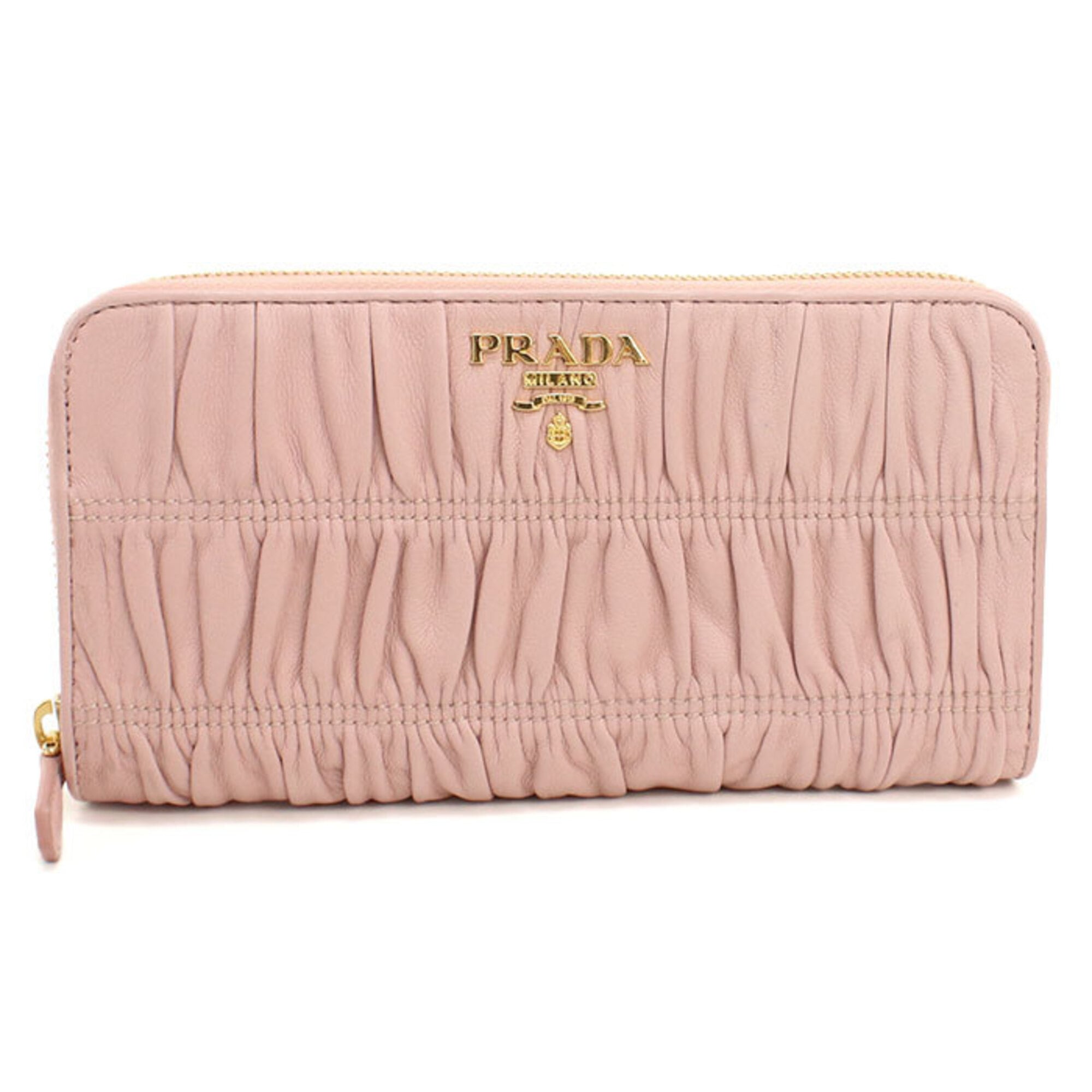 Prada Pink Leather Long Wallet (Bi-Fold) (Pre-Owned)
