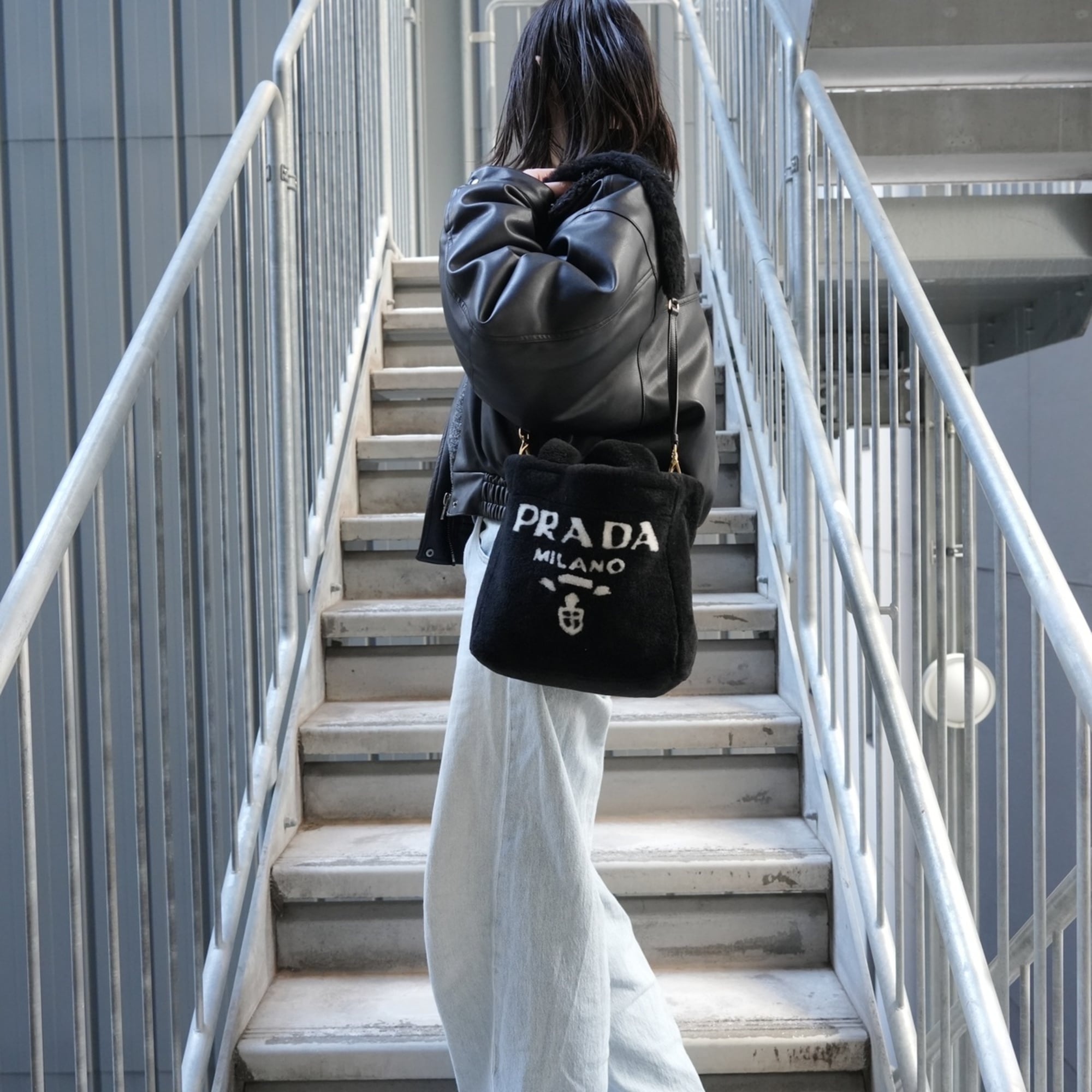Prada Black Fur Handbag (Pre-Owned)
