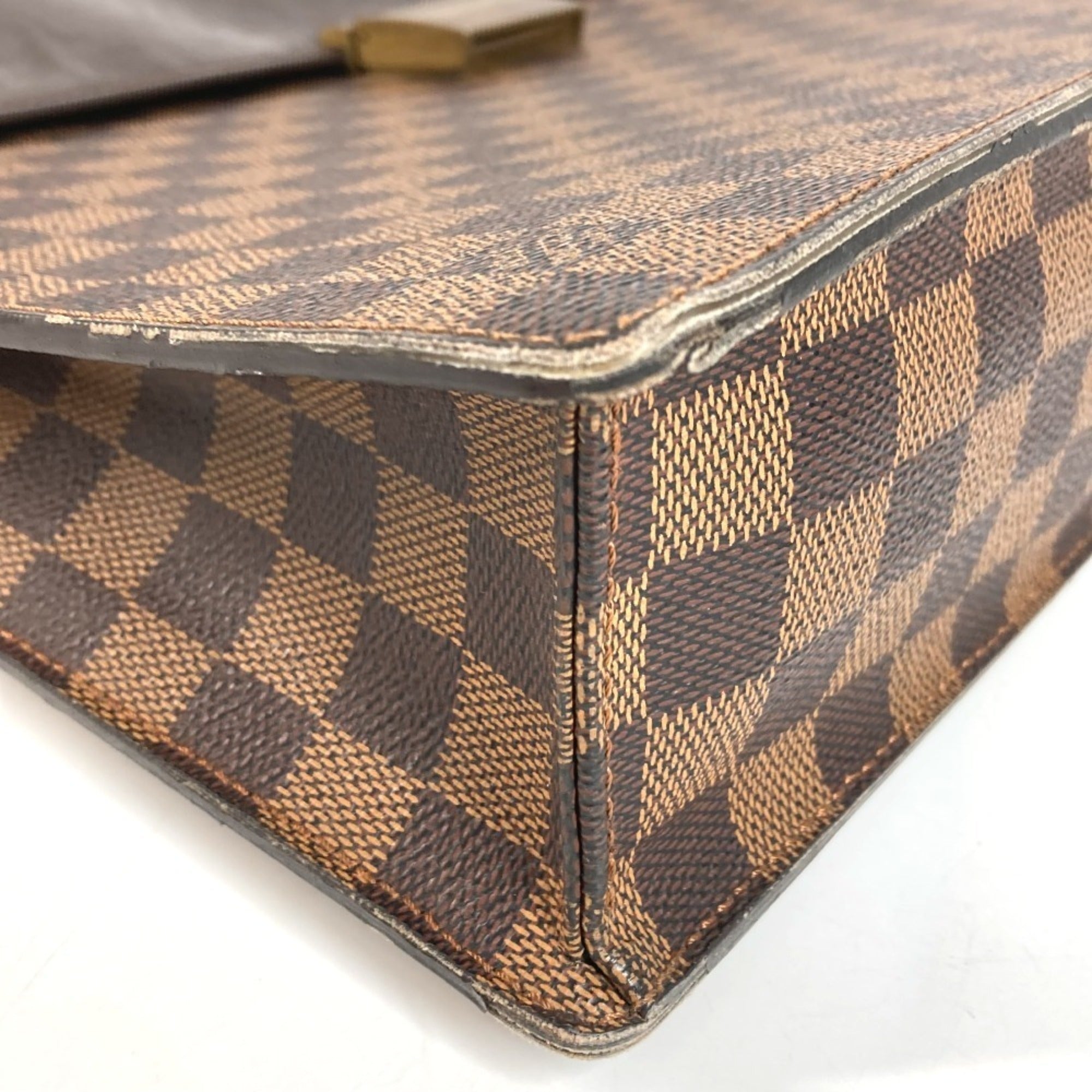 Louis Vuitton Brown Ebene Damier Canvas Briefcase Handbag (Pre-Owned)