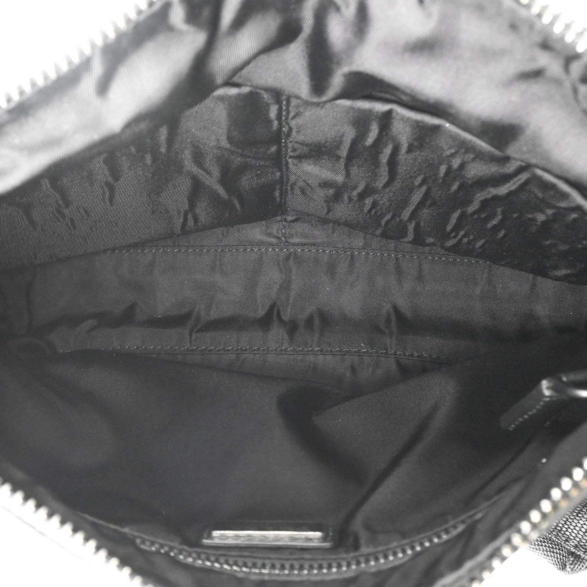Prada Black Blue Leather Shoulder Bag (Pre-Owned)