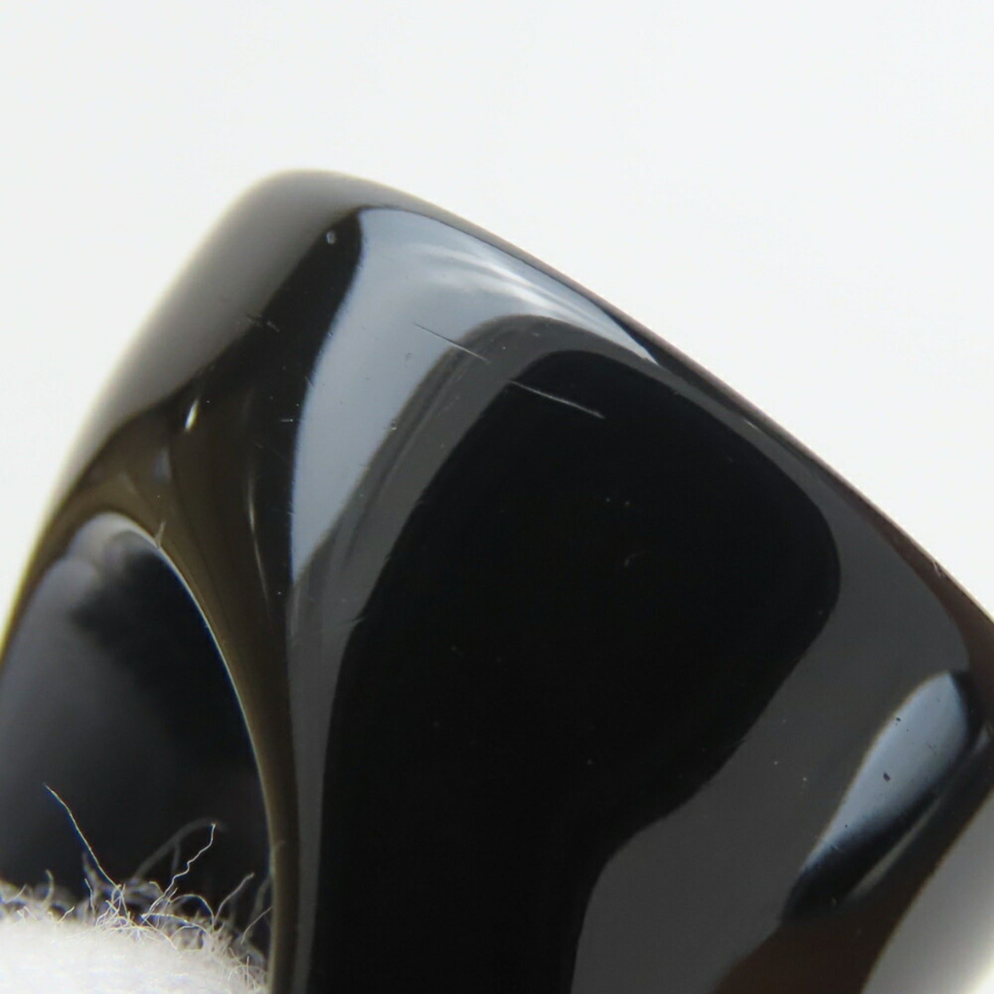Chanel Black White Plastic Band Ring (Pre-Owned)