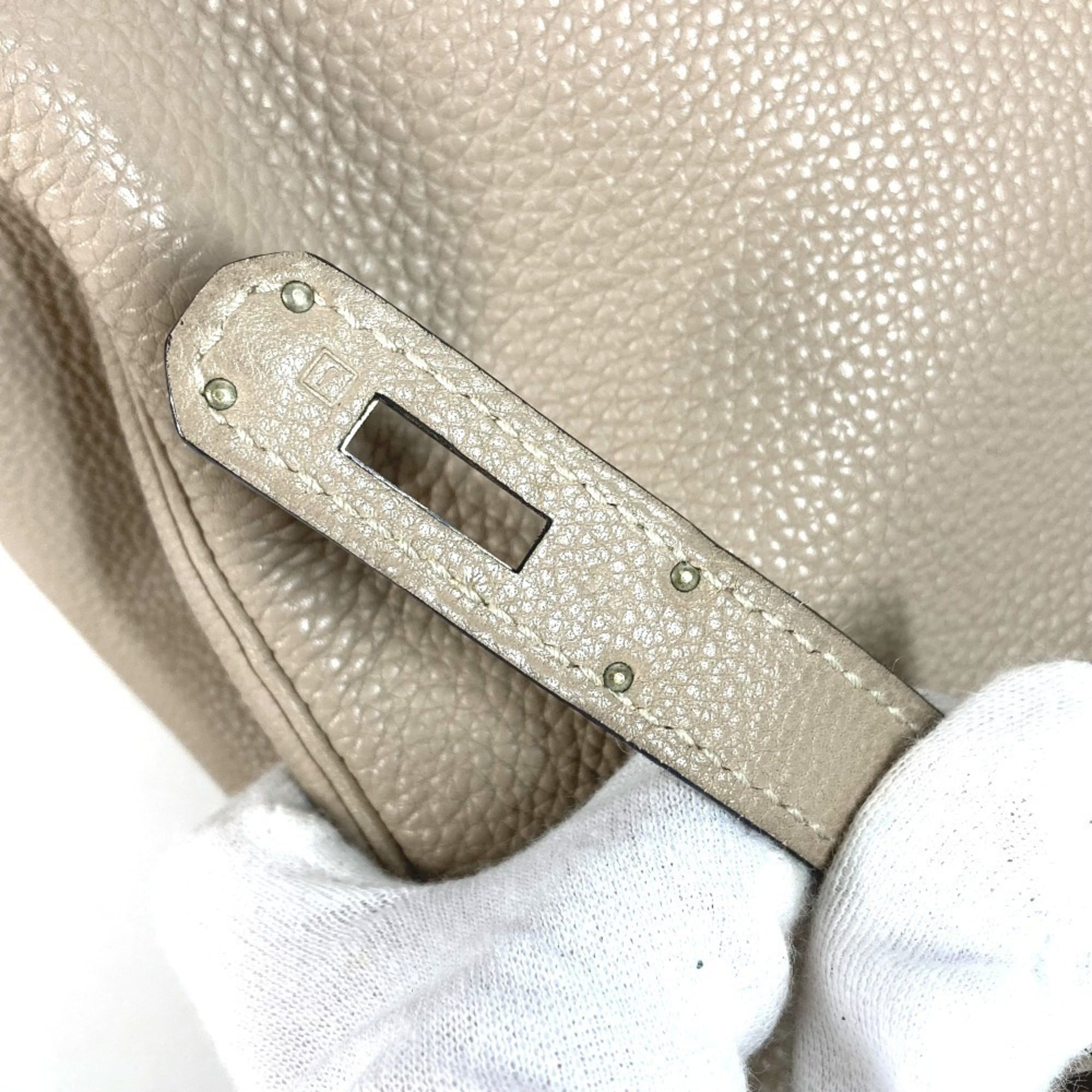 Hermes Beige Togo Leather Handbag Tote Bag (Pre-Owned)