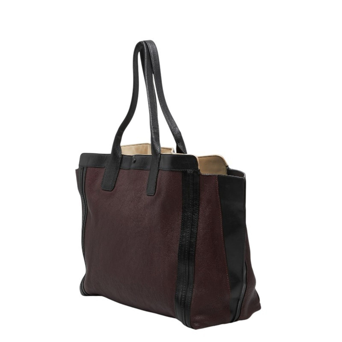 Chloé Alison Black Brown Leather Tote Bag (Pre-Owned)