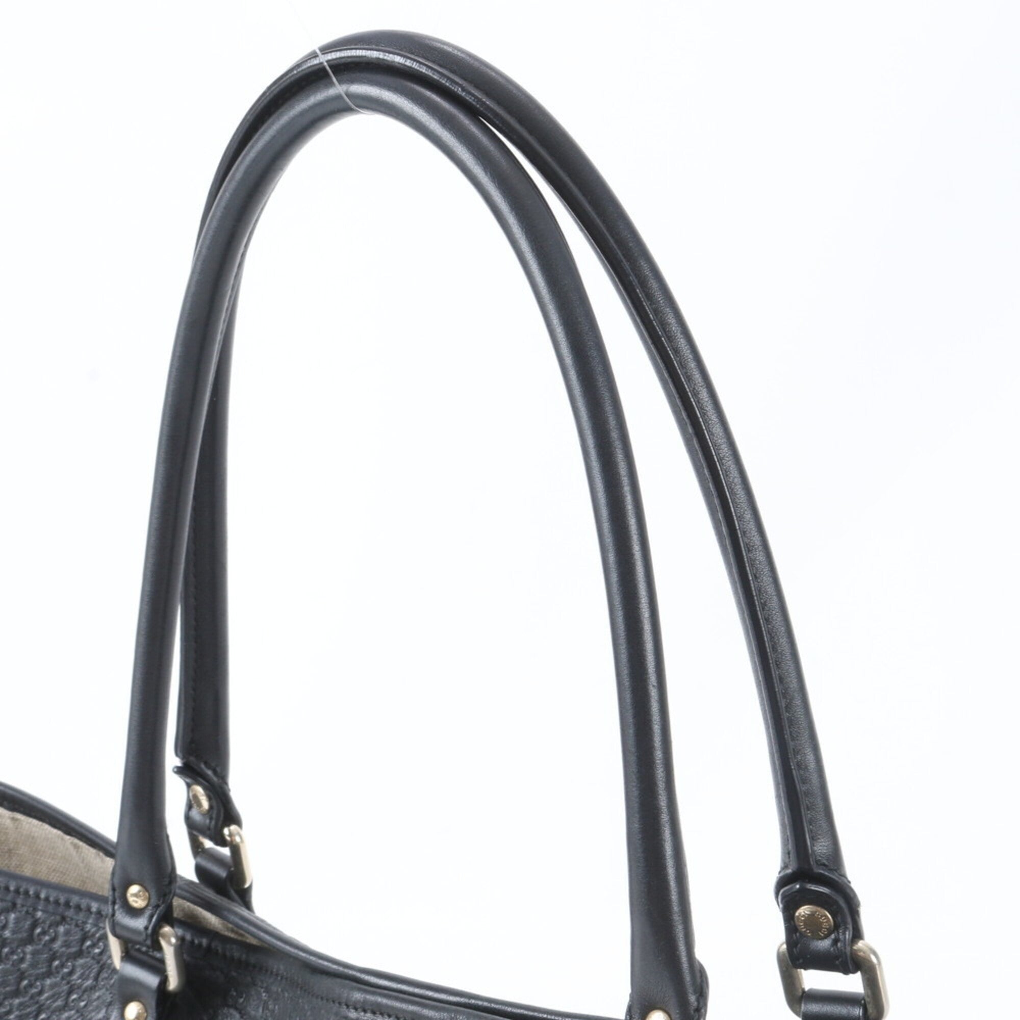 Gucci Microguccissima Black Leather Shoulder Bag Tote Bag (Pre-Owned)