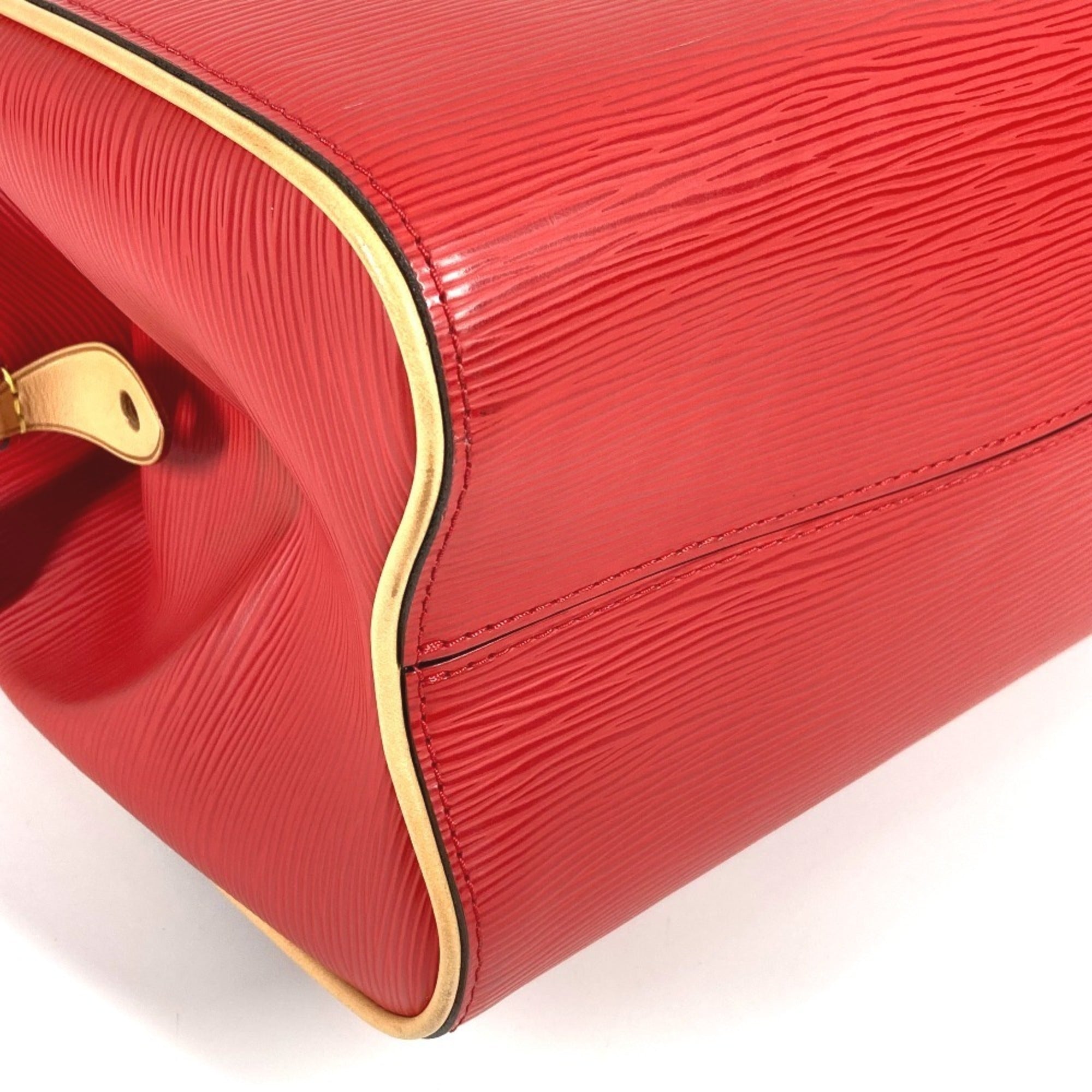Louis Vuitton Red Color Epi Leather Boston Bag Handbag Shoulder Bag (Pre-Owned)