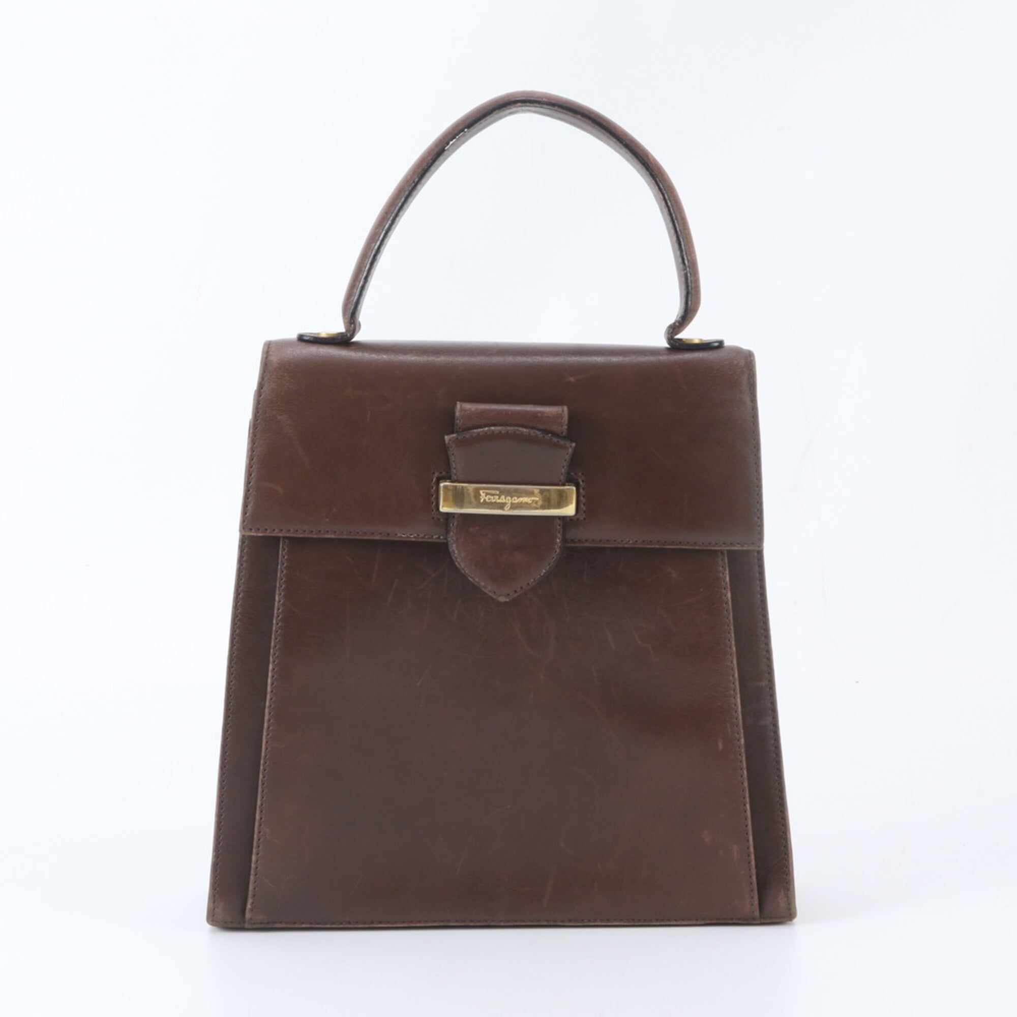 Salvatore Ferragamo Brown Leather Handbag (Pre-Owned)