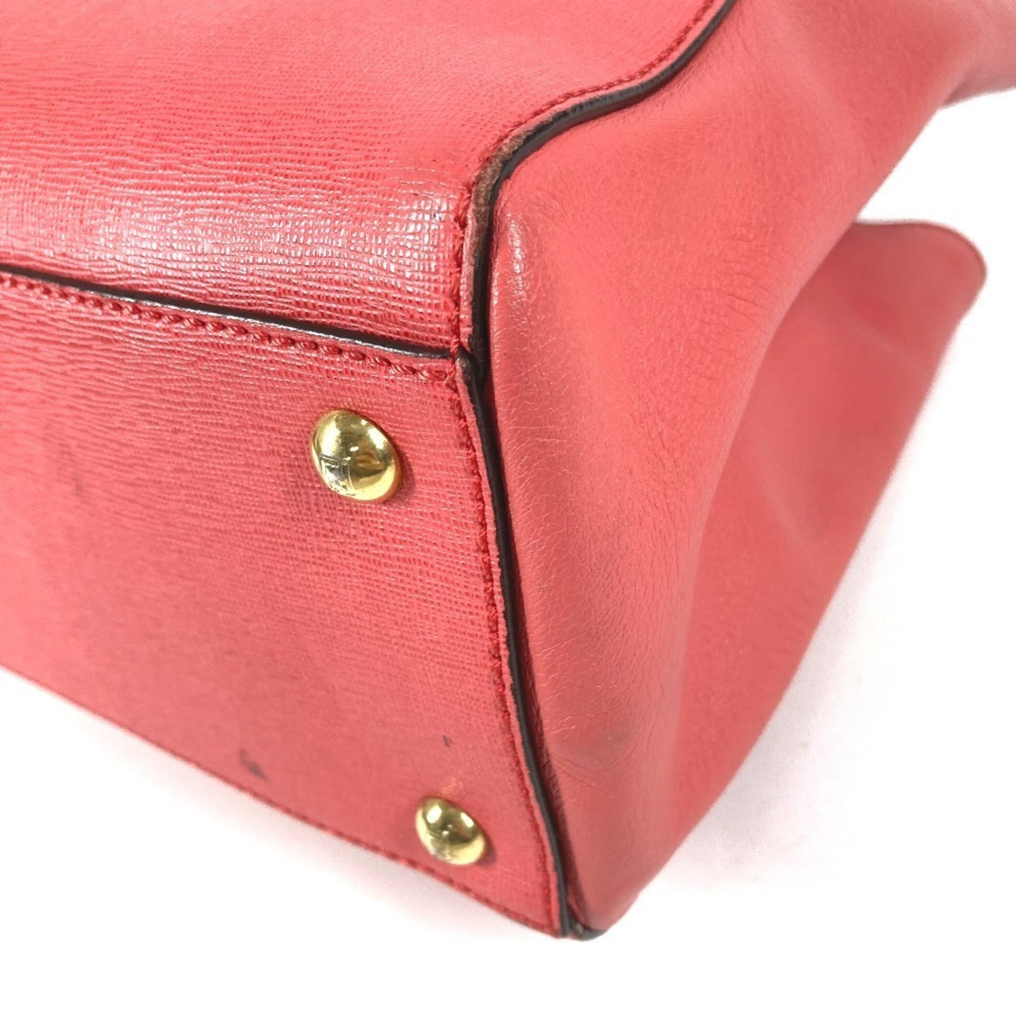 Fendi Pink Leather Handbag Shoulder Bag (Pre-Owned)