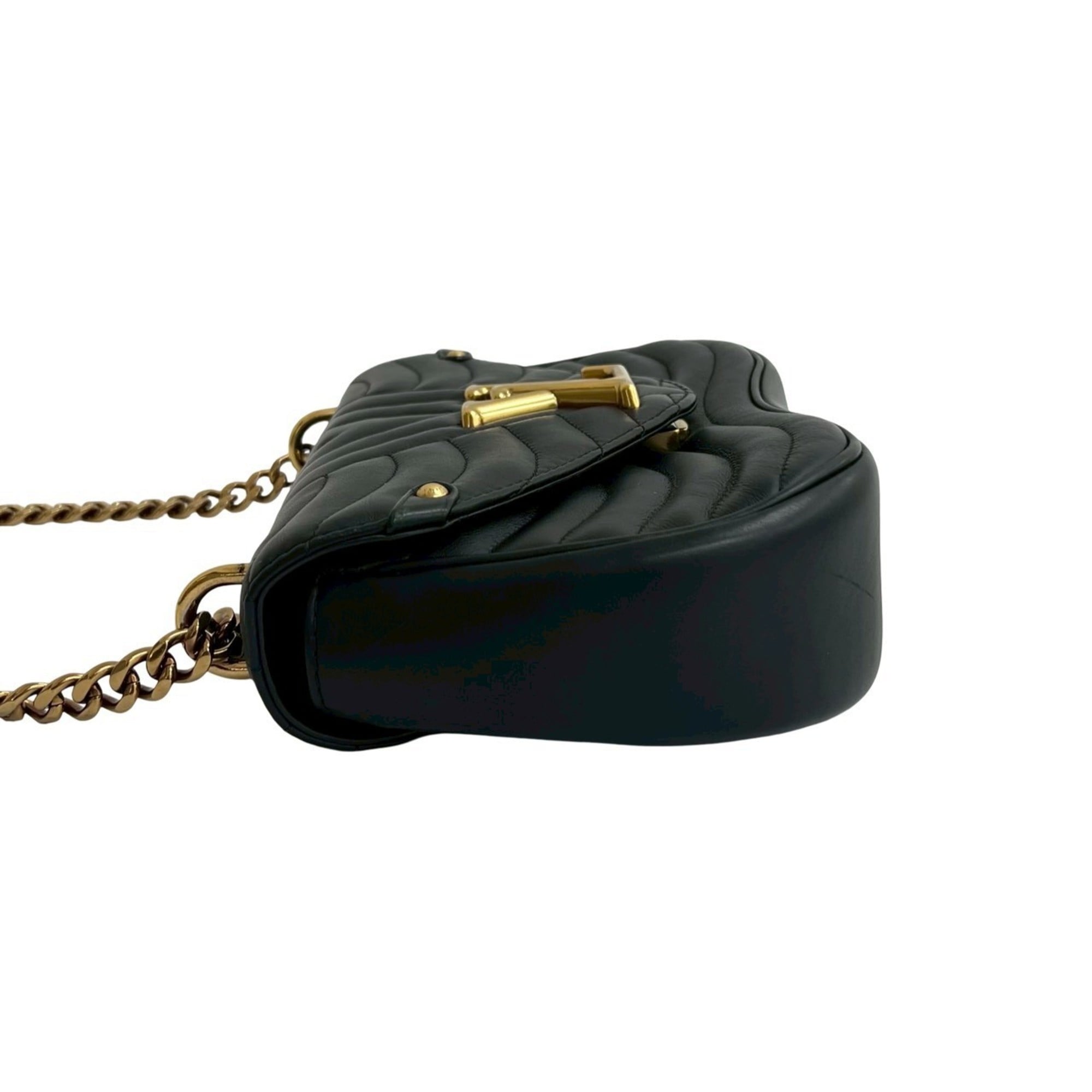 Louis Vuitton Black Leather Handbag Shoulder Bag (Pre-Owned)