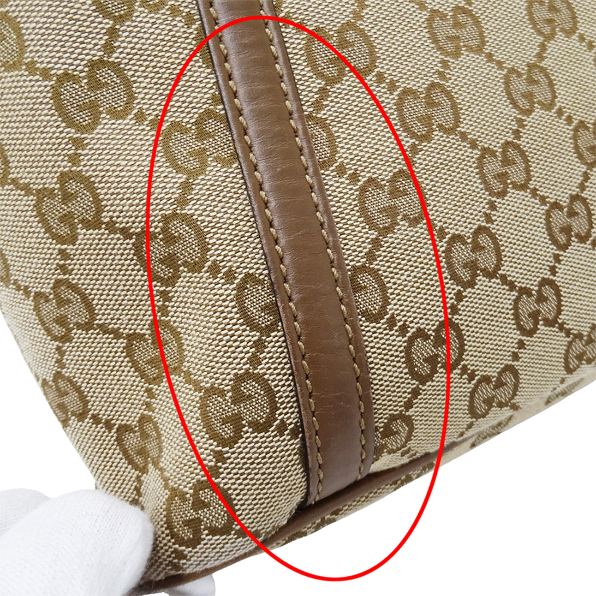 Gucci Beige Brown Gg Canvas Handbag Shoulder Bag Tote Bag (Pre-Owned)