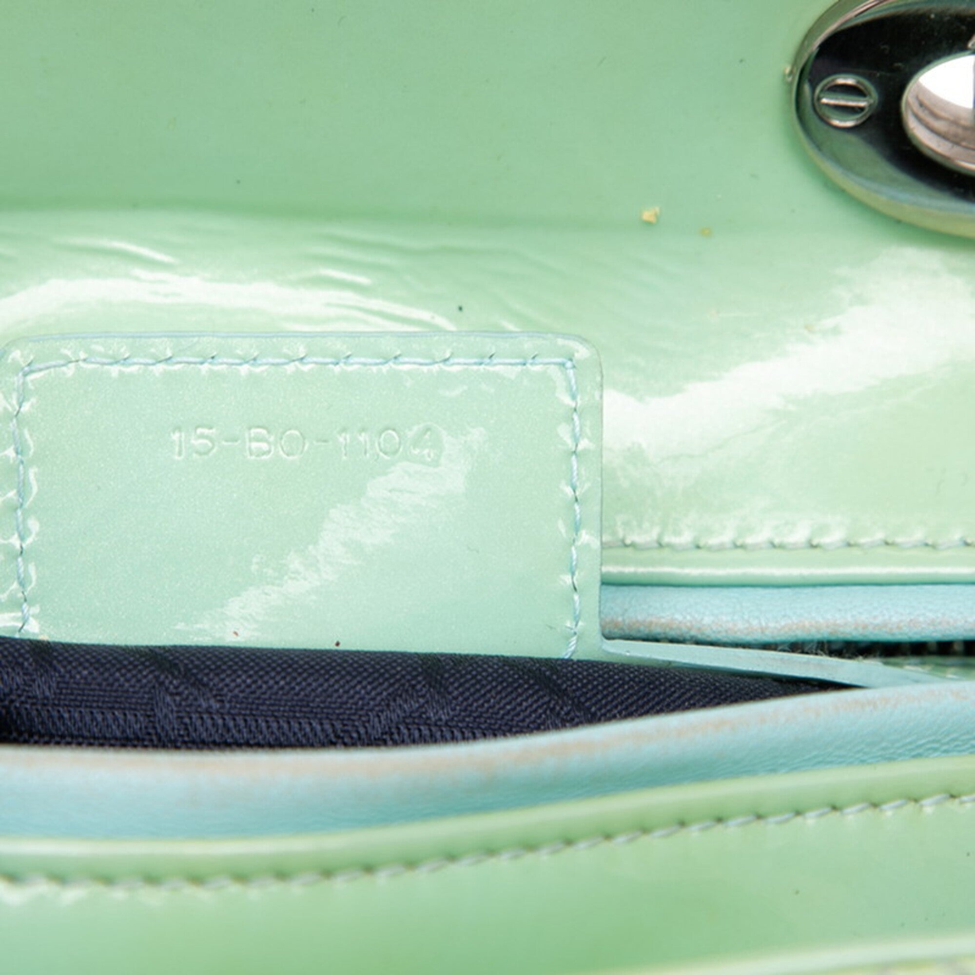 Christian Dior Green Patent Leather Handbag Shoulder Bag (Pre-Owned)