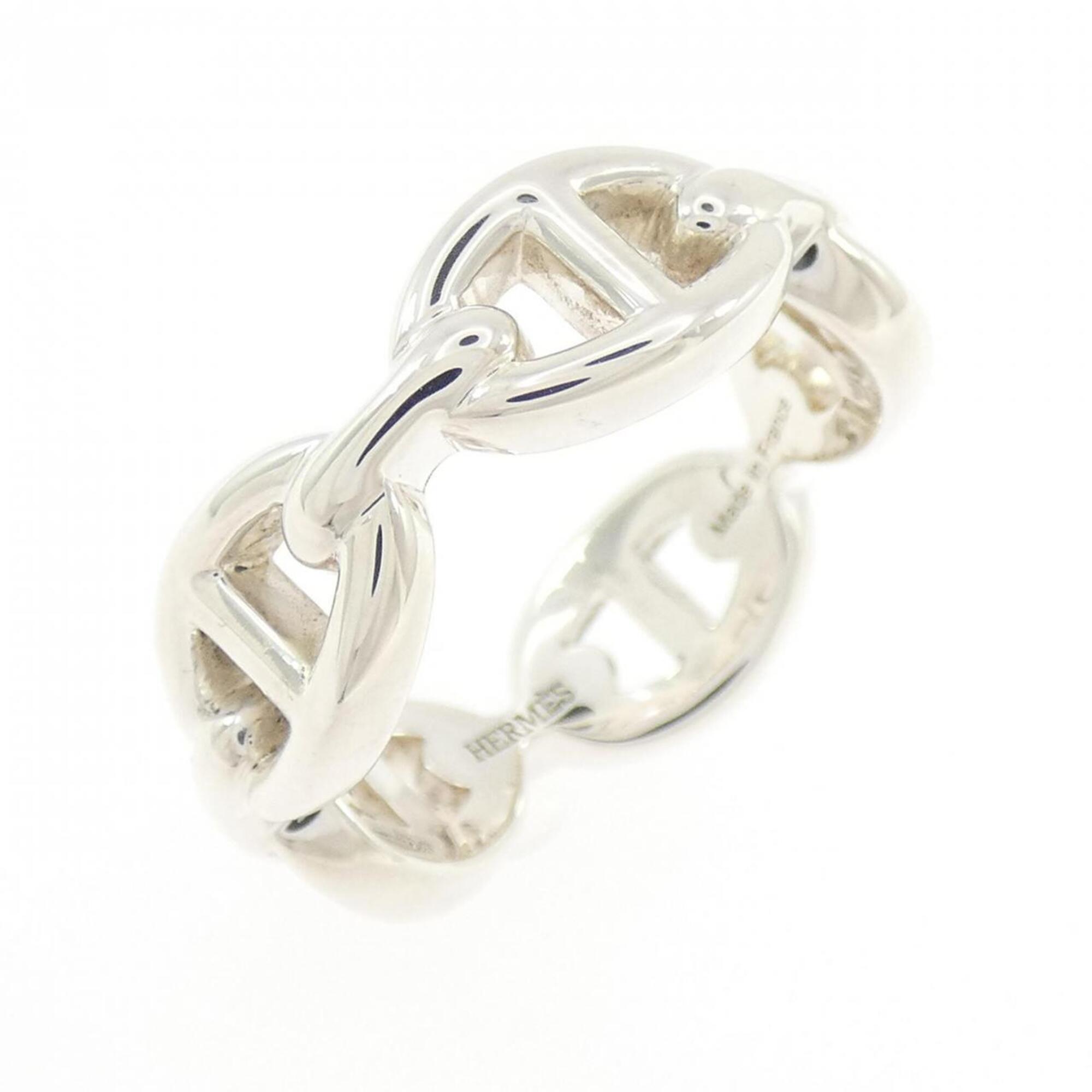 Hermes Silver 925 Band Ring (Pre-Owned)