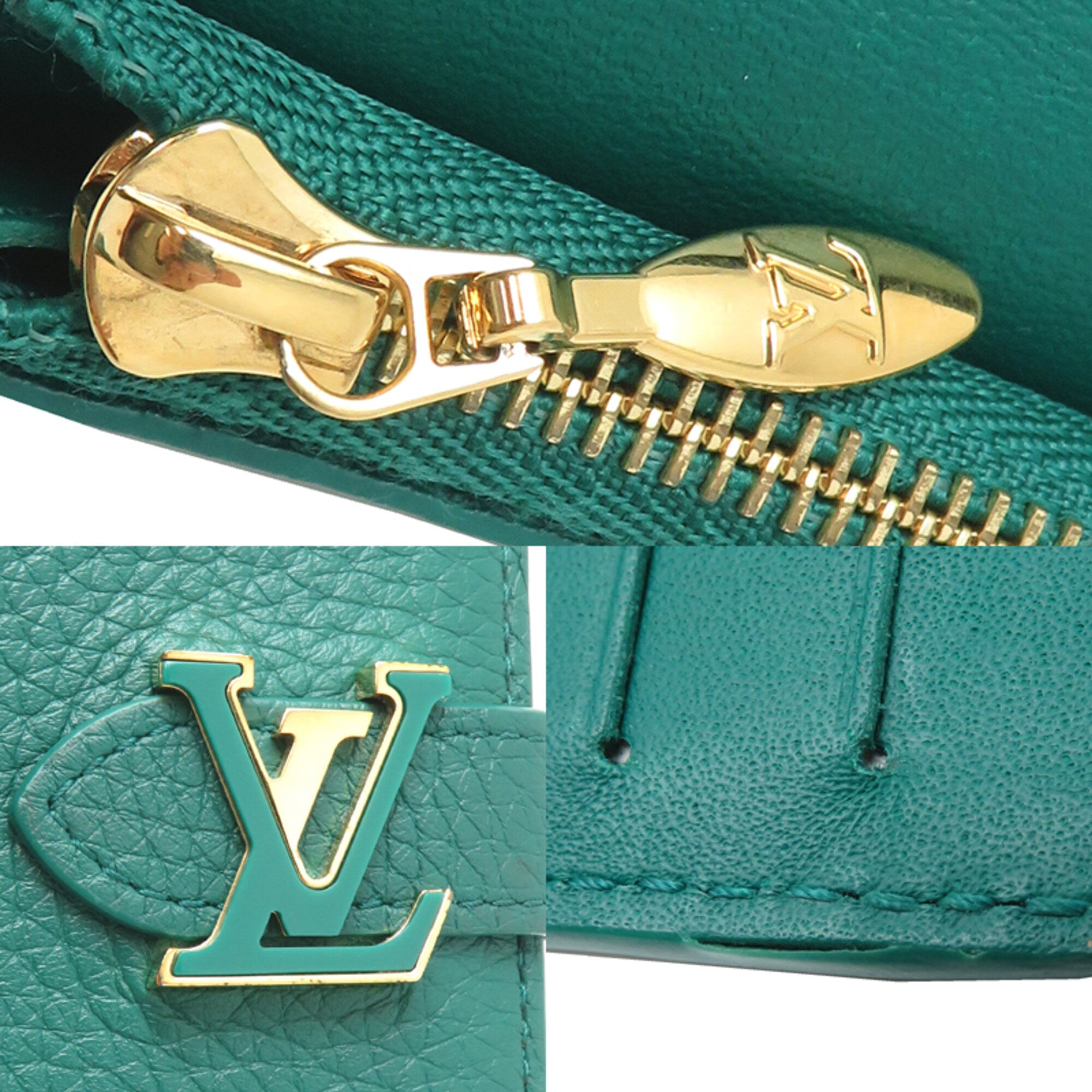 Louis Vuitton Green Leather Wallet (Bi-Fold) (Pre-Owned)
