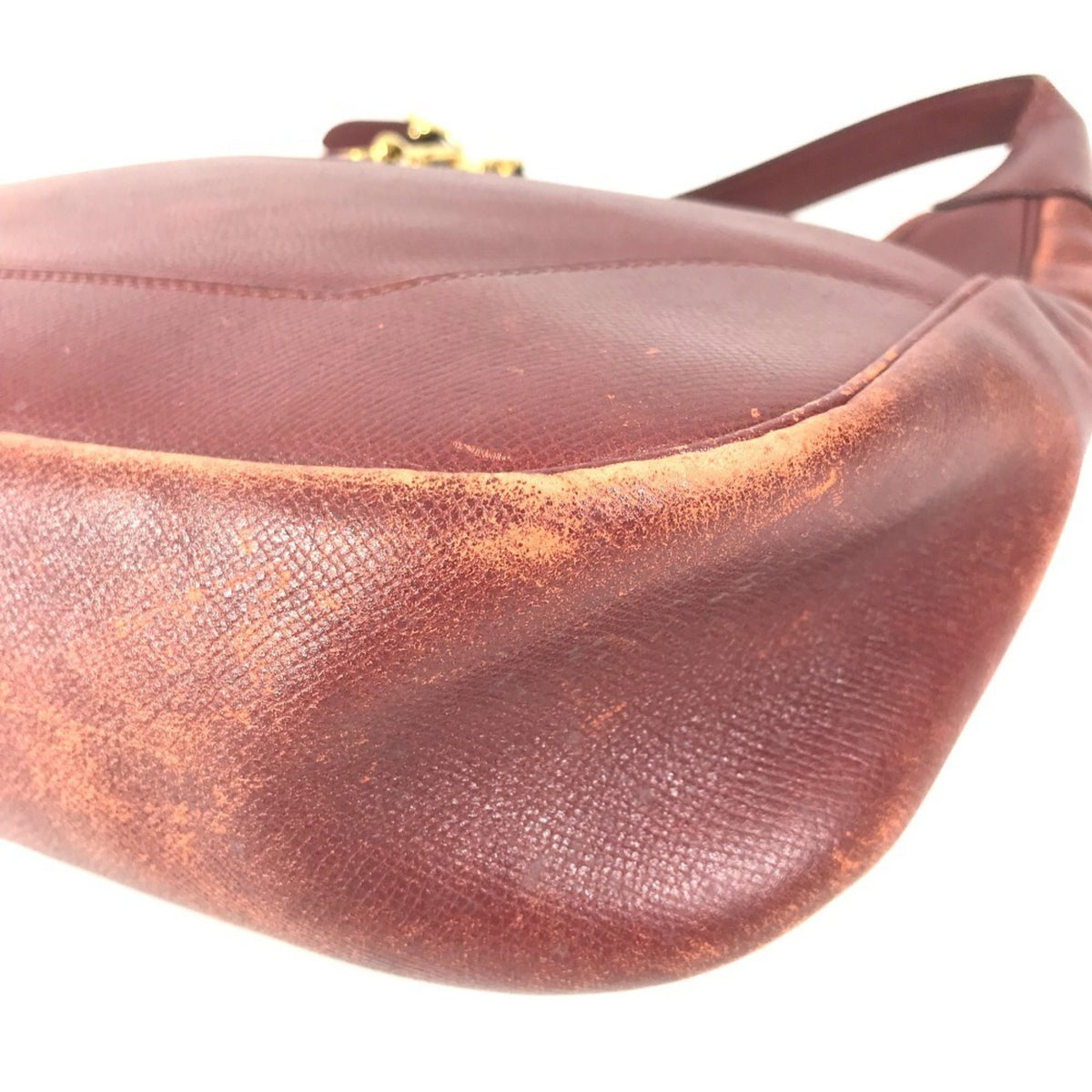 Hermes Trim Brown Leather Shoulder Bag Tote Bag (Pre-Owned)