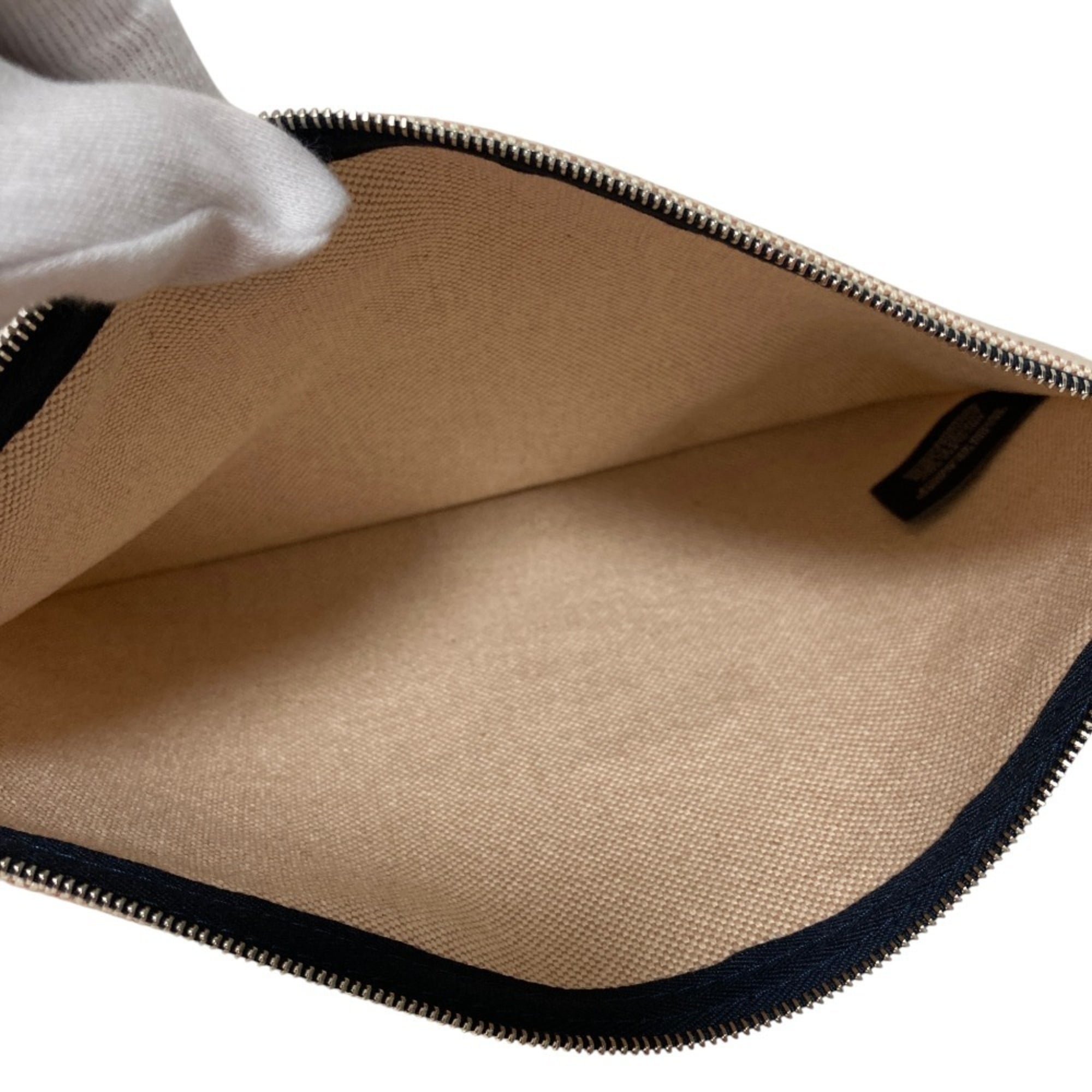 Hermes Beige Canvas Pouch (Pre-Owned)